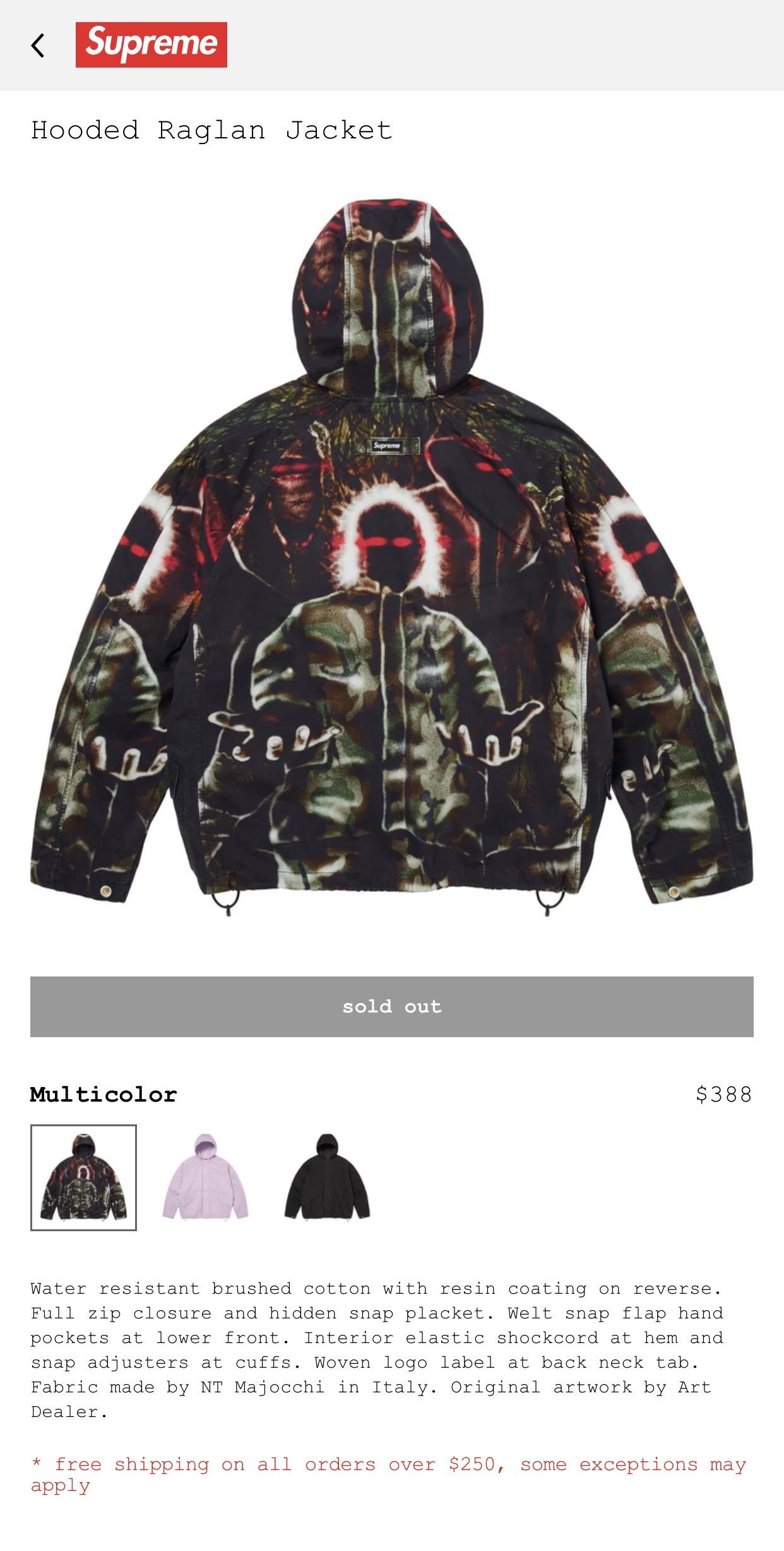 Supreme Supreme Hooded Raglan Jacket Art Dealer Size US M / EU 48-50 / 2 - 2 Thumbnail