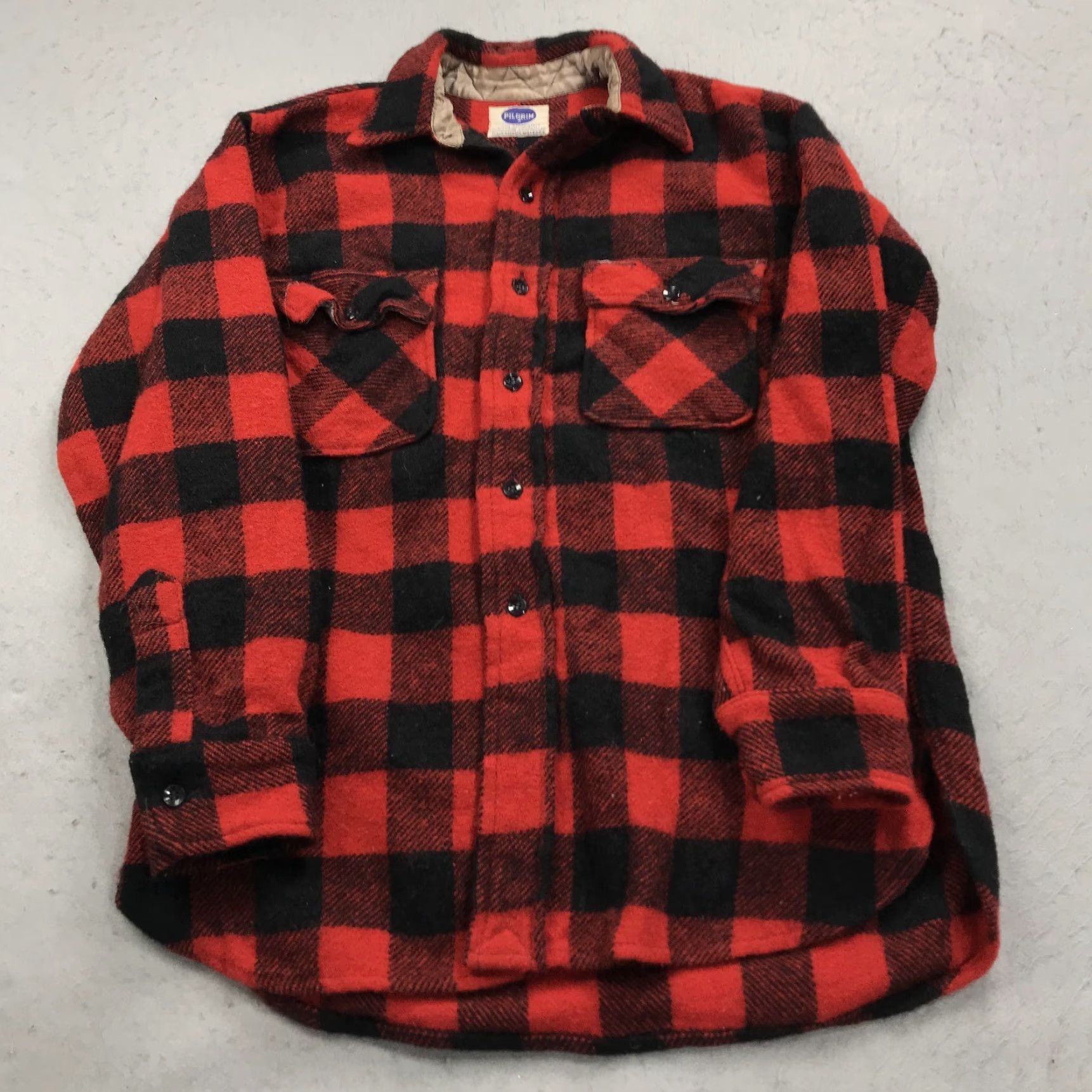 Vintage VINTAGE Pilgrim Shirt Mens M Red Buffalo Plaid Wool Flannel Hunting 60s USA Button-Up Long Sleeve Pockets Cardigan? Size US M / EU 48-50 / 2 - 2 Thumbnail