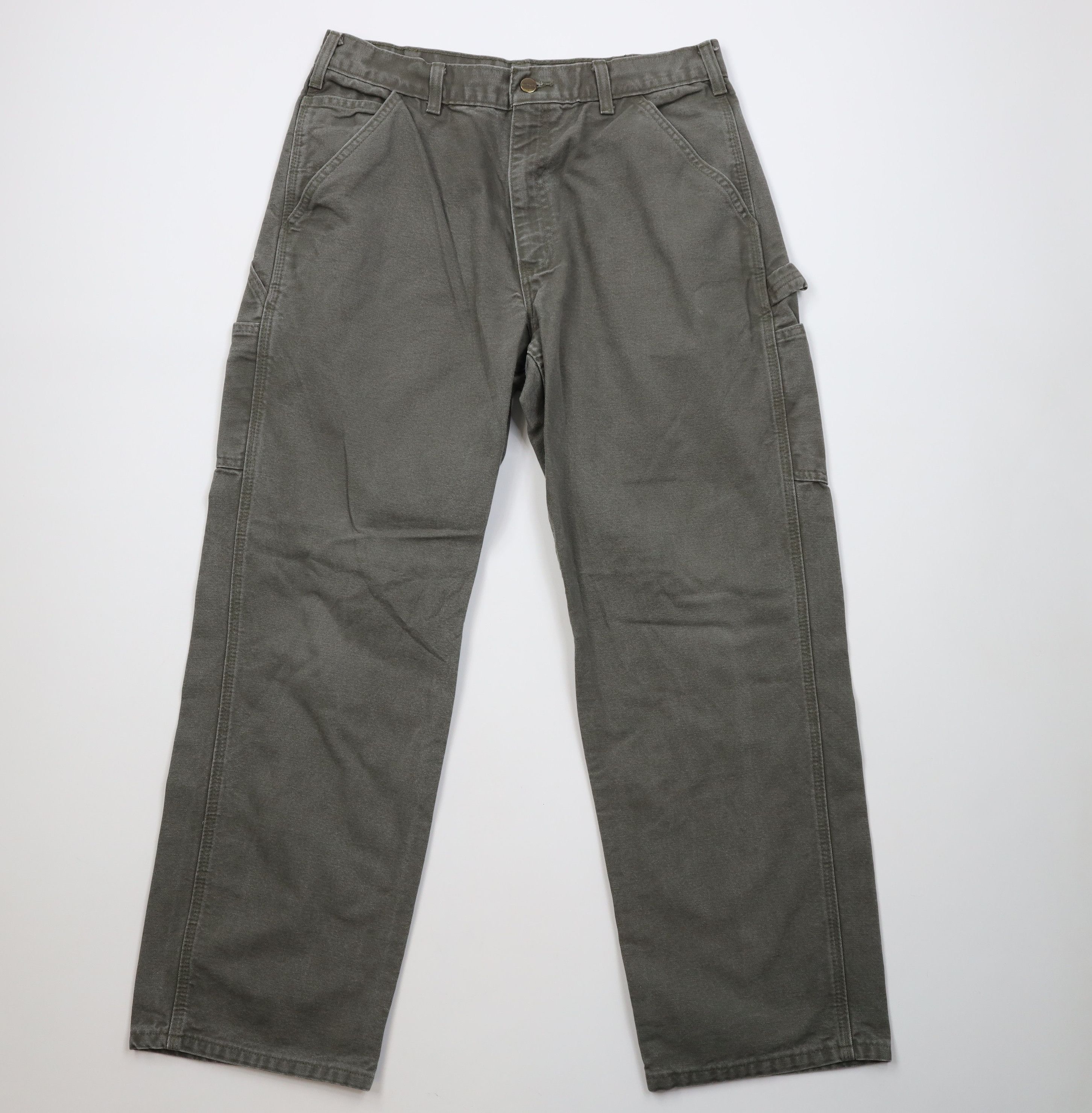 Carhartt Vintage Y2K Carhartt Wide Leg Dungaree Pants Moss Green Size US 34 / EU 50 - 1 Thumbnail
