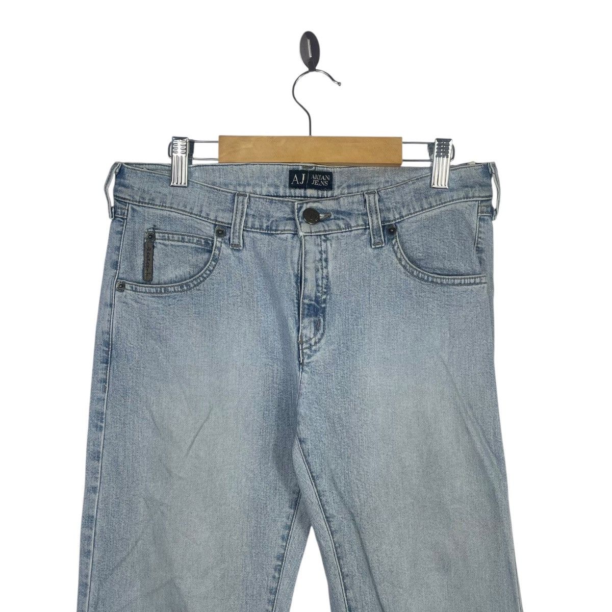 Armani Vintage Armani Jeans AJ Light Wash Bootcut Denim Jeans Italy Size US 28 / EU 44 - 2 Thumbnail