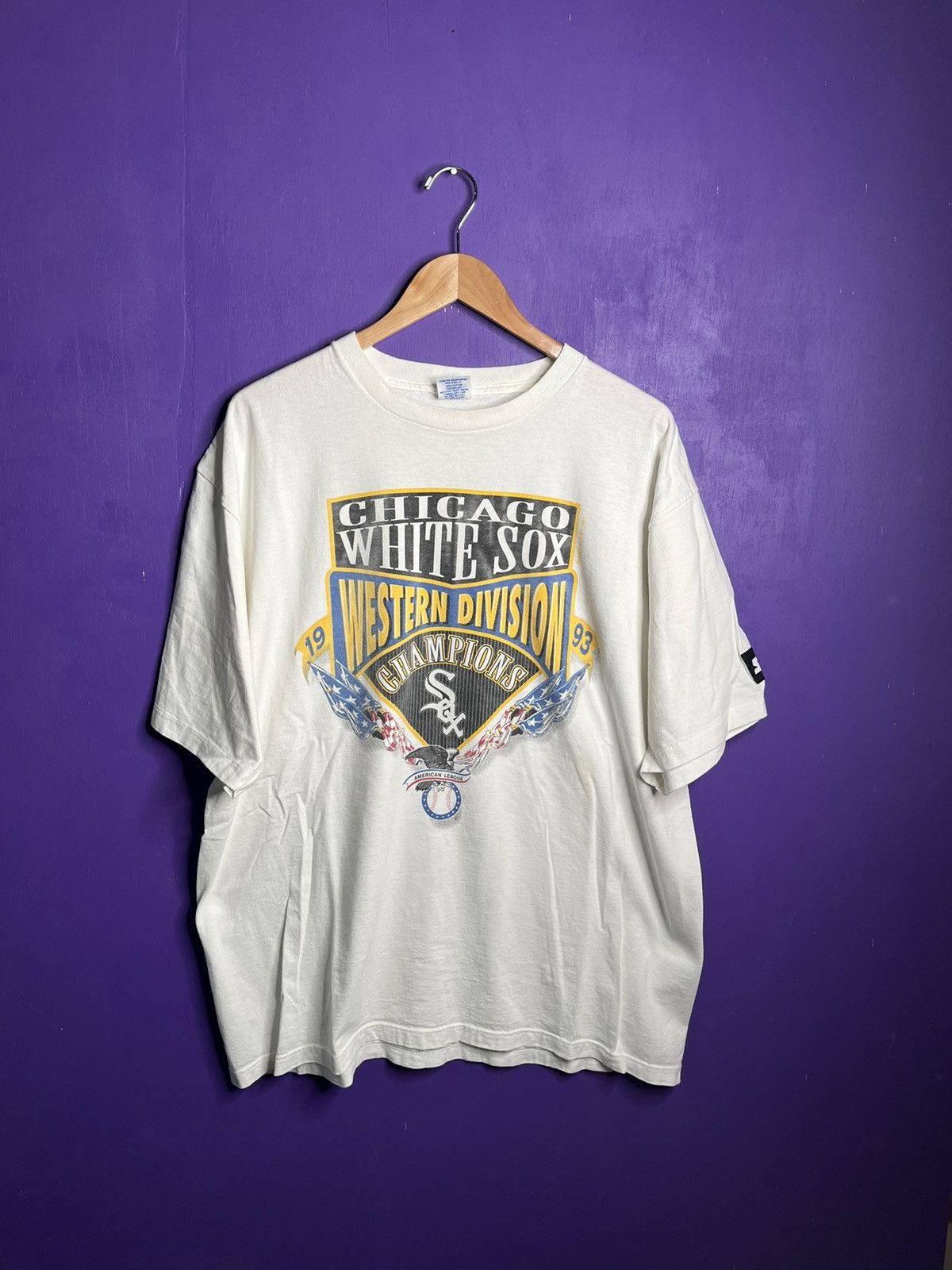 MLB × NBA × Vintage Vintage 1993 Starter Chicago white Sox WD champs t-shirt Size US XL / EU 56 / 4 - 1 Thumbnail