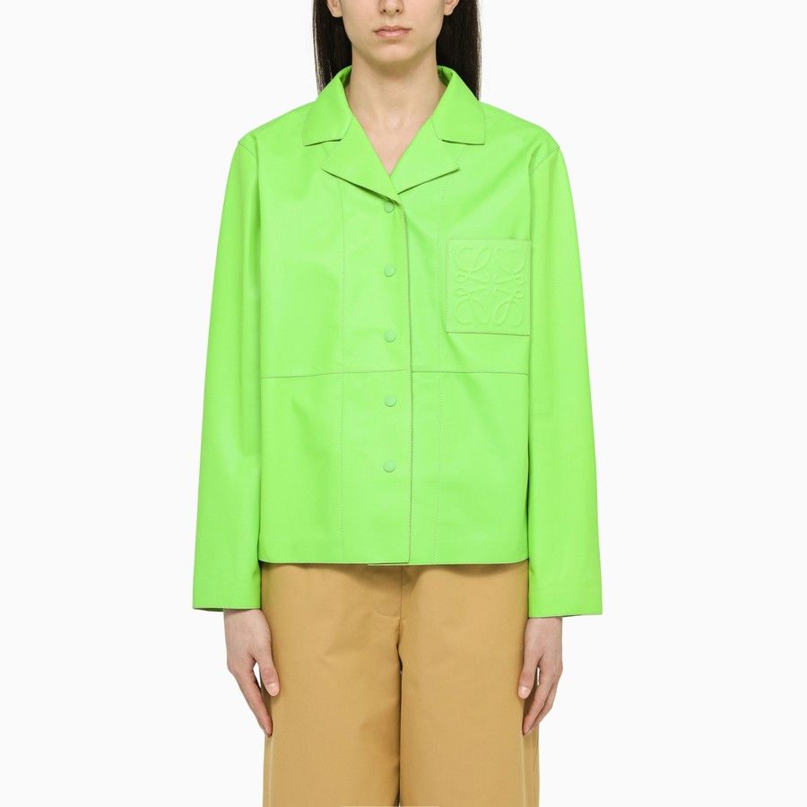 o1d2blof0824 Nappa Bowling Shirt in Green