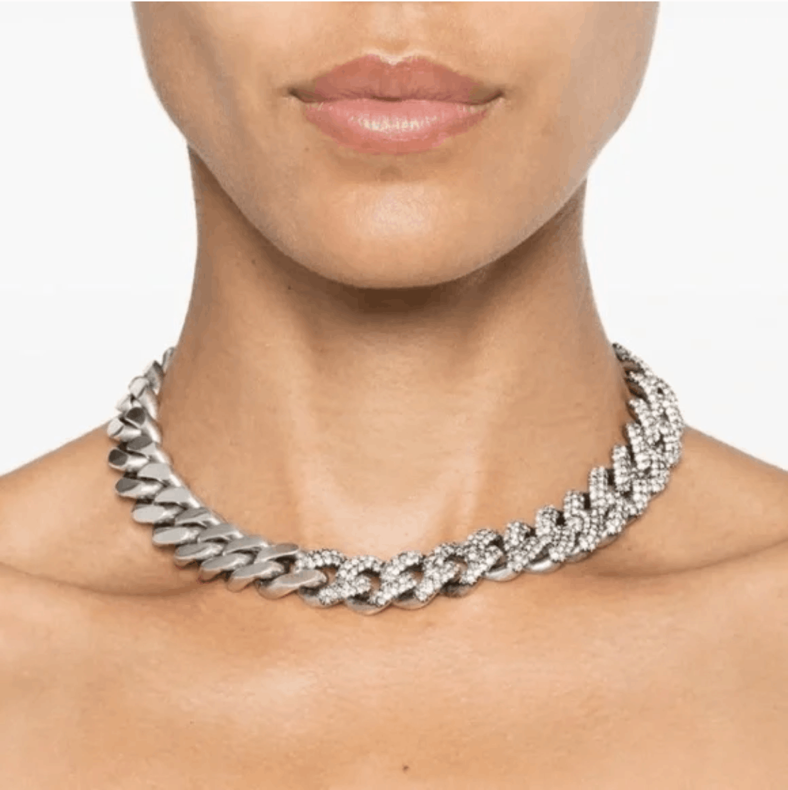 Yves Saint Laurent Chain Choker with Crystals Size ONE SIZE - 3 Thumbnail