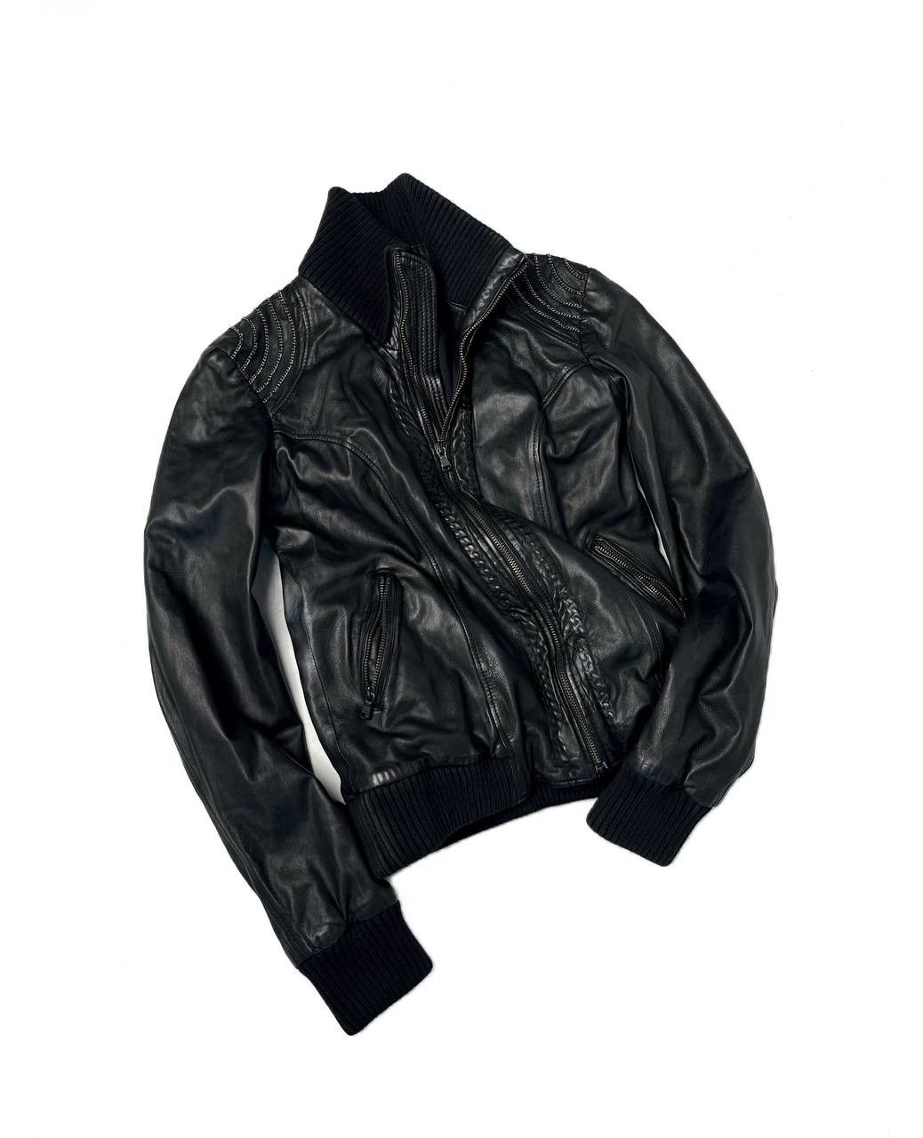 Diesel Vintage Diesel Chain Embellished Leather Blouson Jacket Size US XS / EU 42 / 0 - 2 Thumbnail