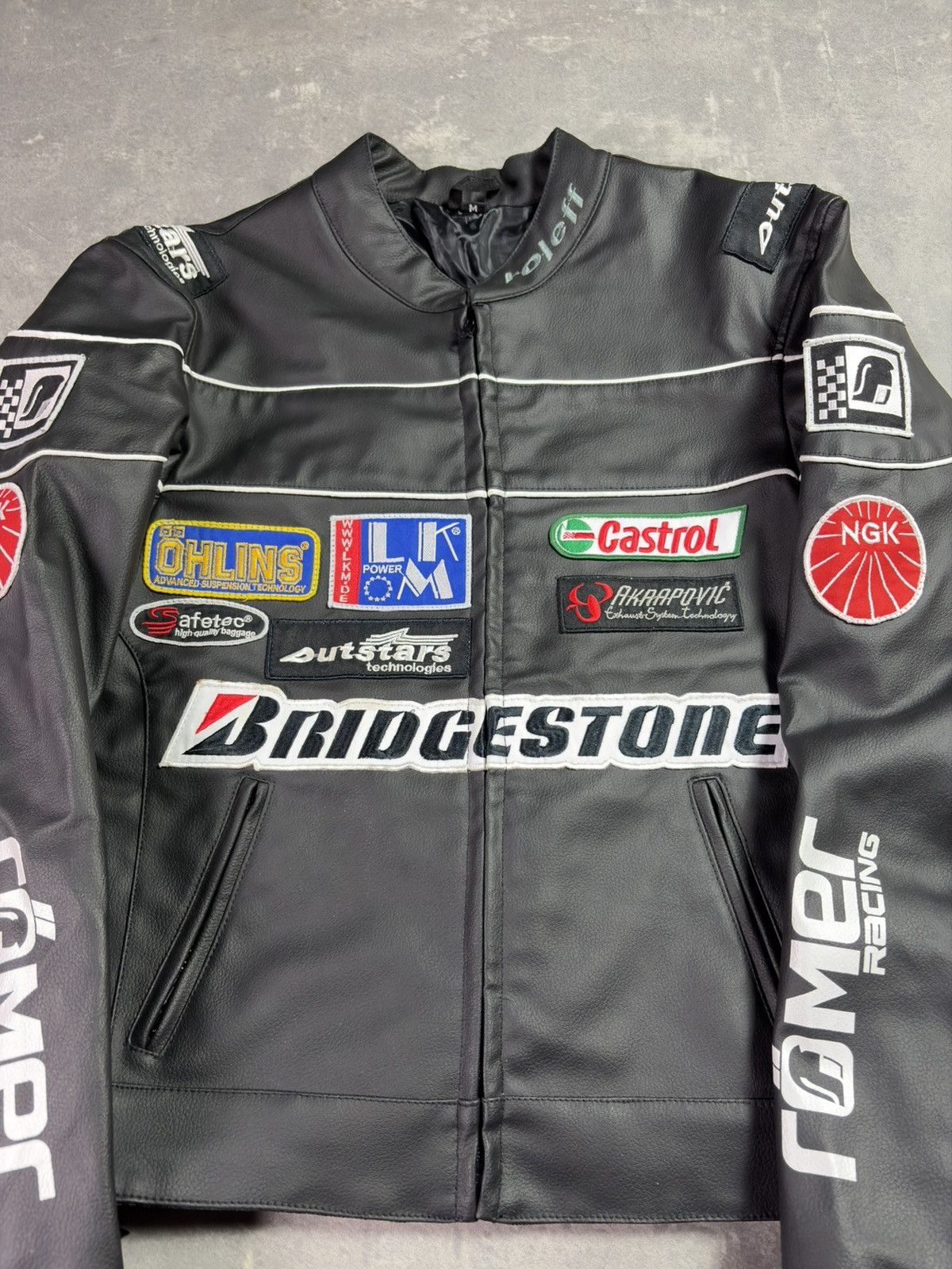 NASCAR Roleff Bridgestone Castrol Logos Racing Jacket Moto PVC M Size US M / EU 48-50 / 2 - 7 Thumbnail