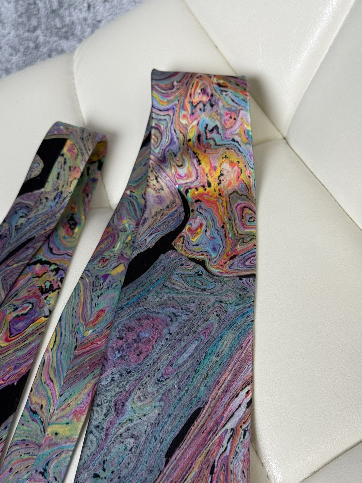 Brioni Brioni Men’s Silk Tie Abstract Marble Swirl Pattern Colorful Size ONE SIZE - 11 Thumbnail