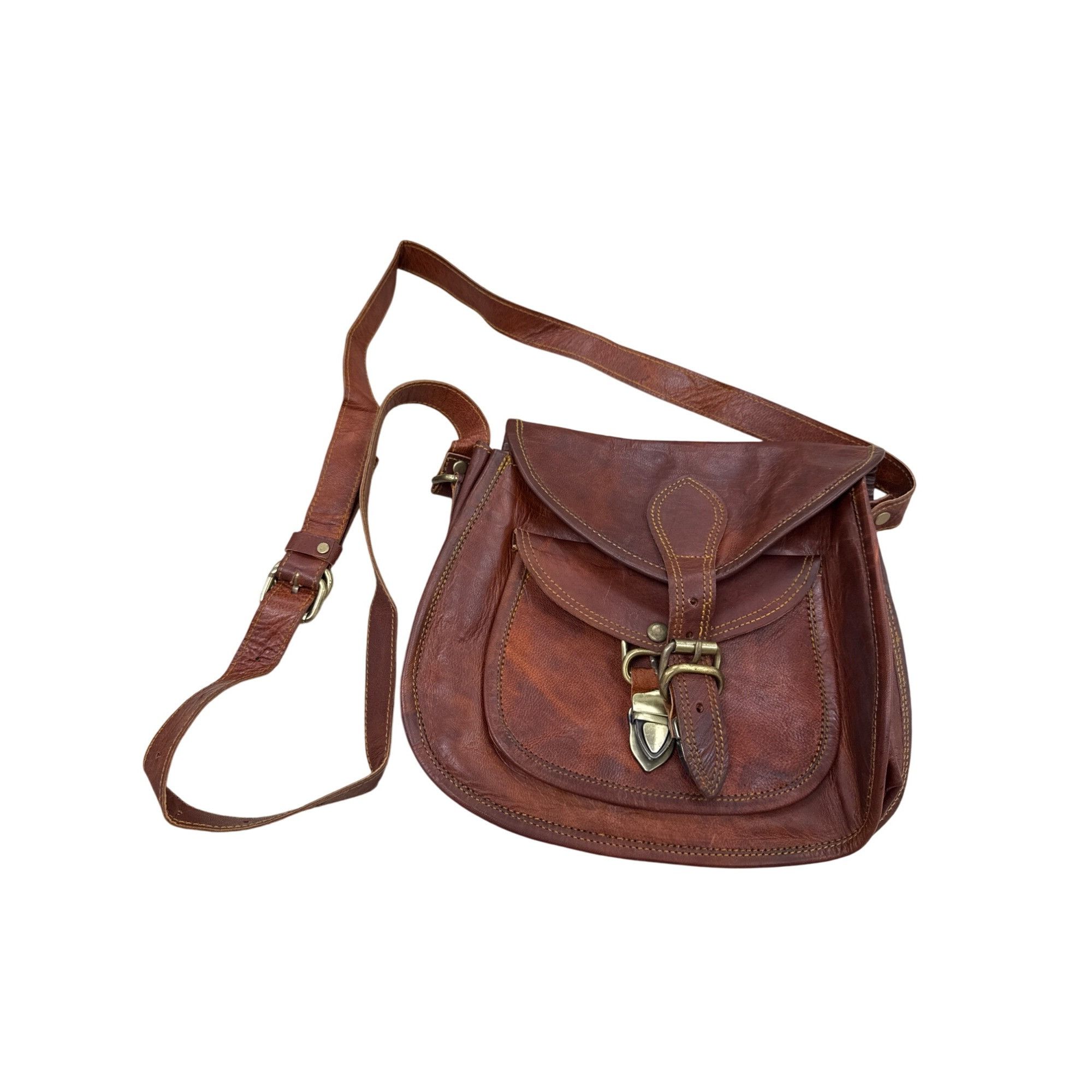 Vintage Firu womens Vintage Leather Handmade crossbody Purse 9x10 SK Size ONE SIZE - 1 Thumbnail