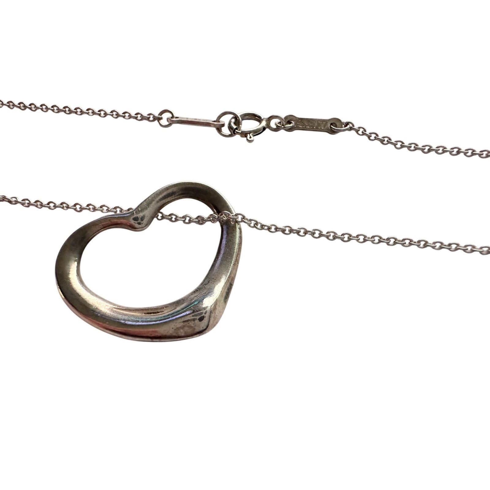 Tiffany & Co. Tiffany and Co Elsa Peretti Medium Open Heart Necklace 16" Size ONE SIZE - 6 Thumbnail