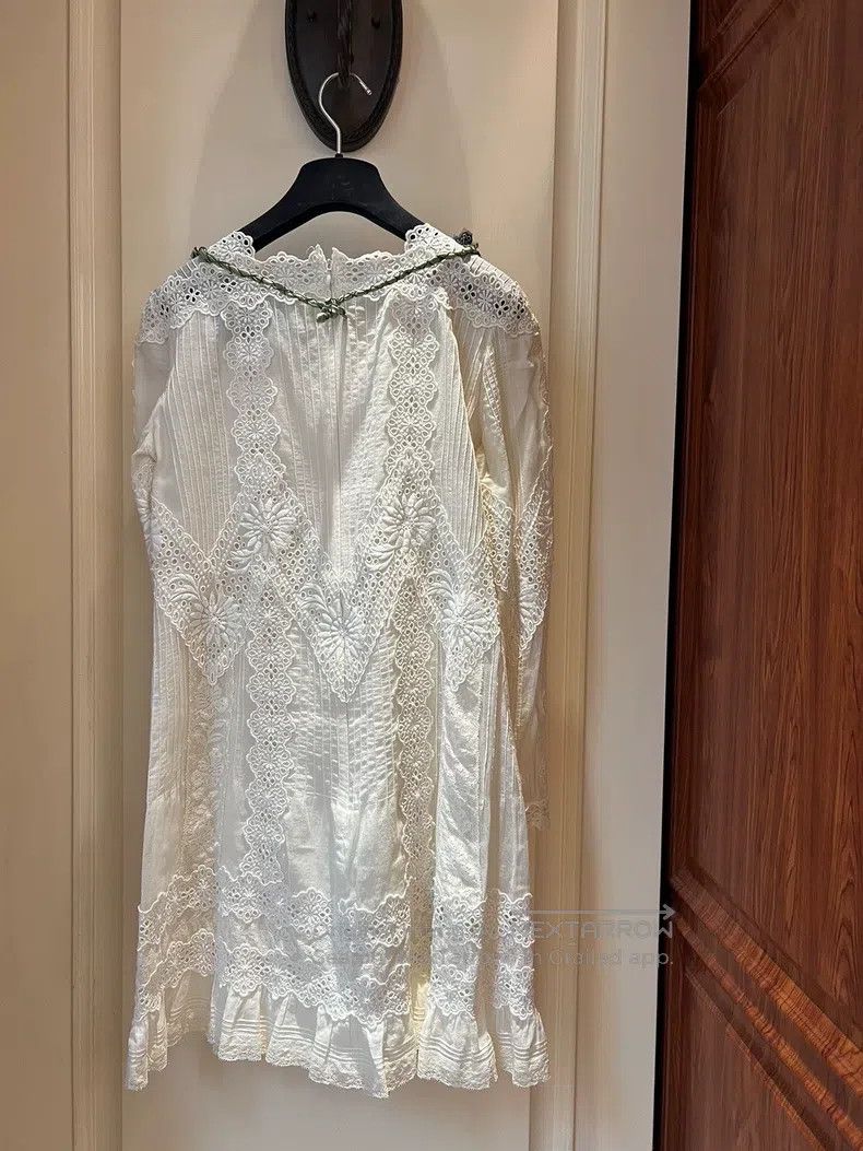 Valentino Valentino White lace patchwork dress Size S / US 4 / IT 40 - 2 Thumbnail