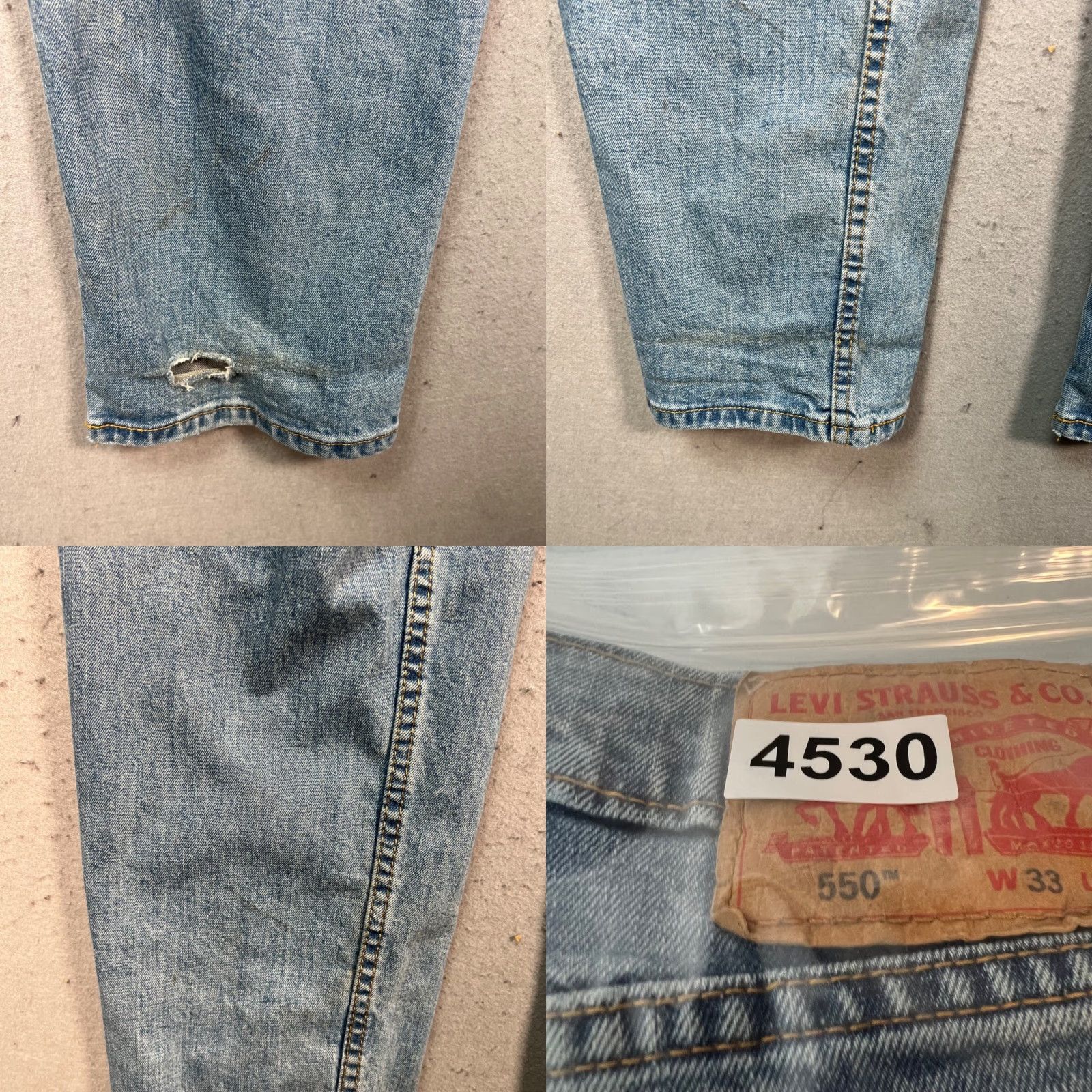 Levi's Levi's 550 Mens Jeans Relaxed Fit 33x32 Light Wash 100% Cotton Denim Blue 5-Pocket Straight Regular Size Mens Jeans Size US 33 - 9 Thumbnail