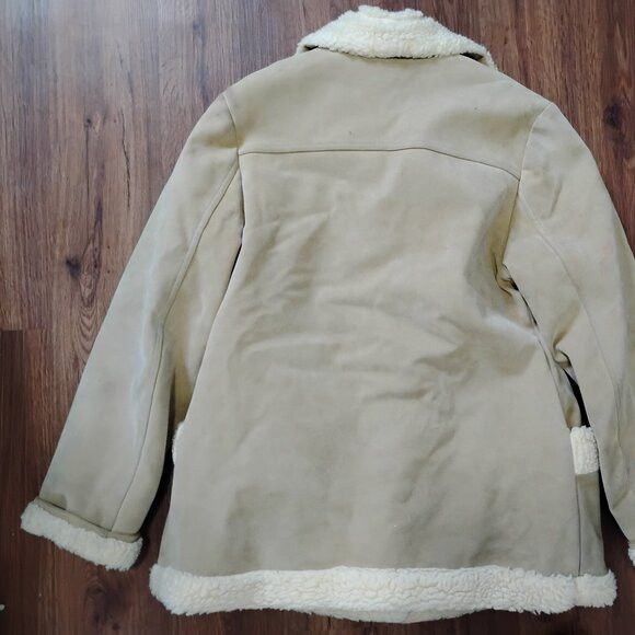 Other Vintage Town'N Ranch Western Shearling Suede Leather Coat Size US L / EU 52-54 / 3 - 7 Thumbnail