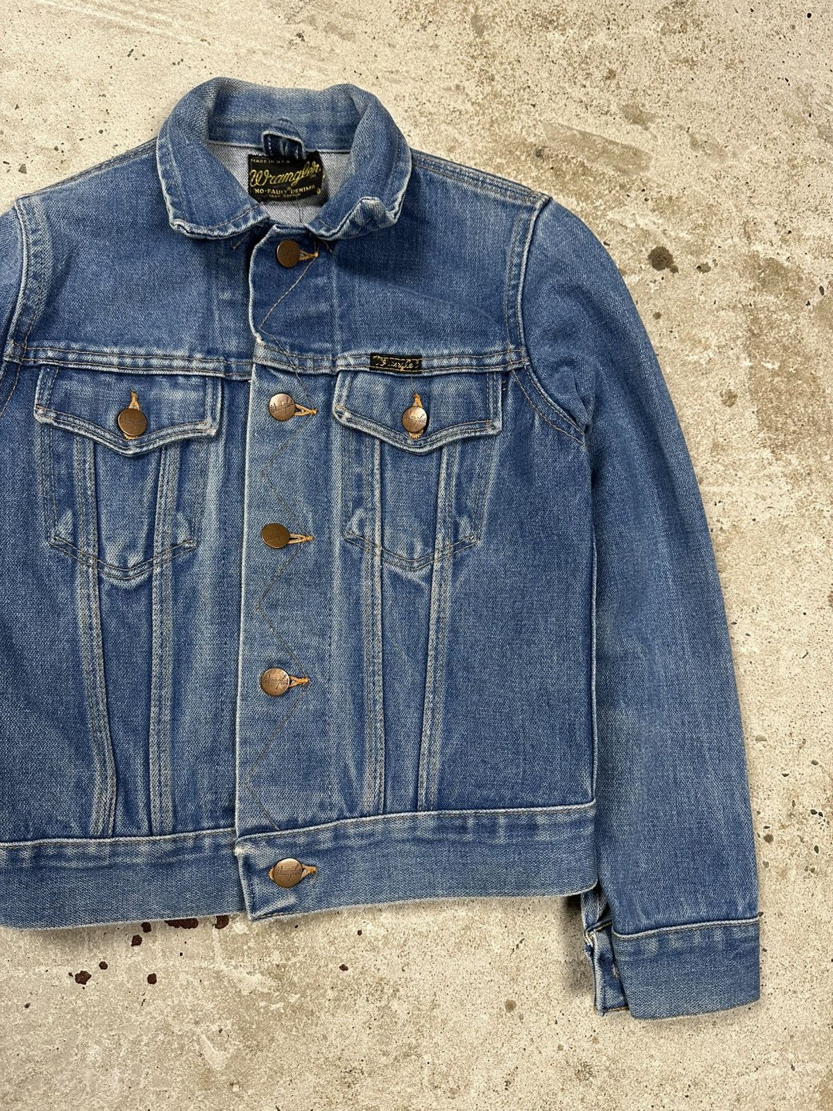 Wrangler Vintage 80s Wrangler Denim Jeans Trucker Jacket rare Size XS / US 0-2 / IT 36-38 - 6 Thumbnail