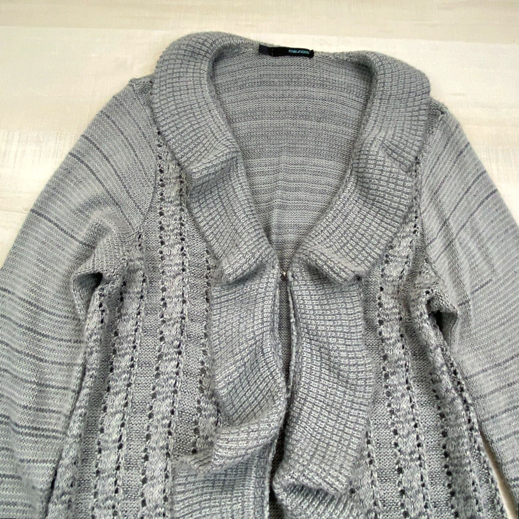 Vintage Maurices Womens Cardigan Sweater Small Ladies Long Soft Open Ruffle Size S / US 4 / IT 40 - 2 Thumbnail