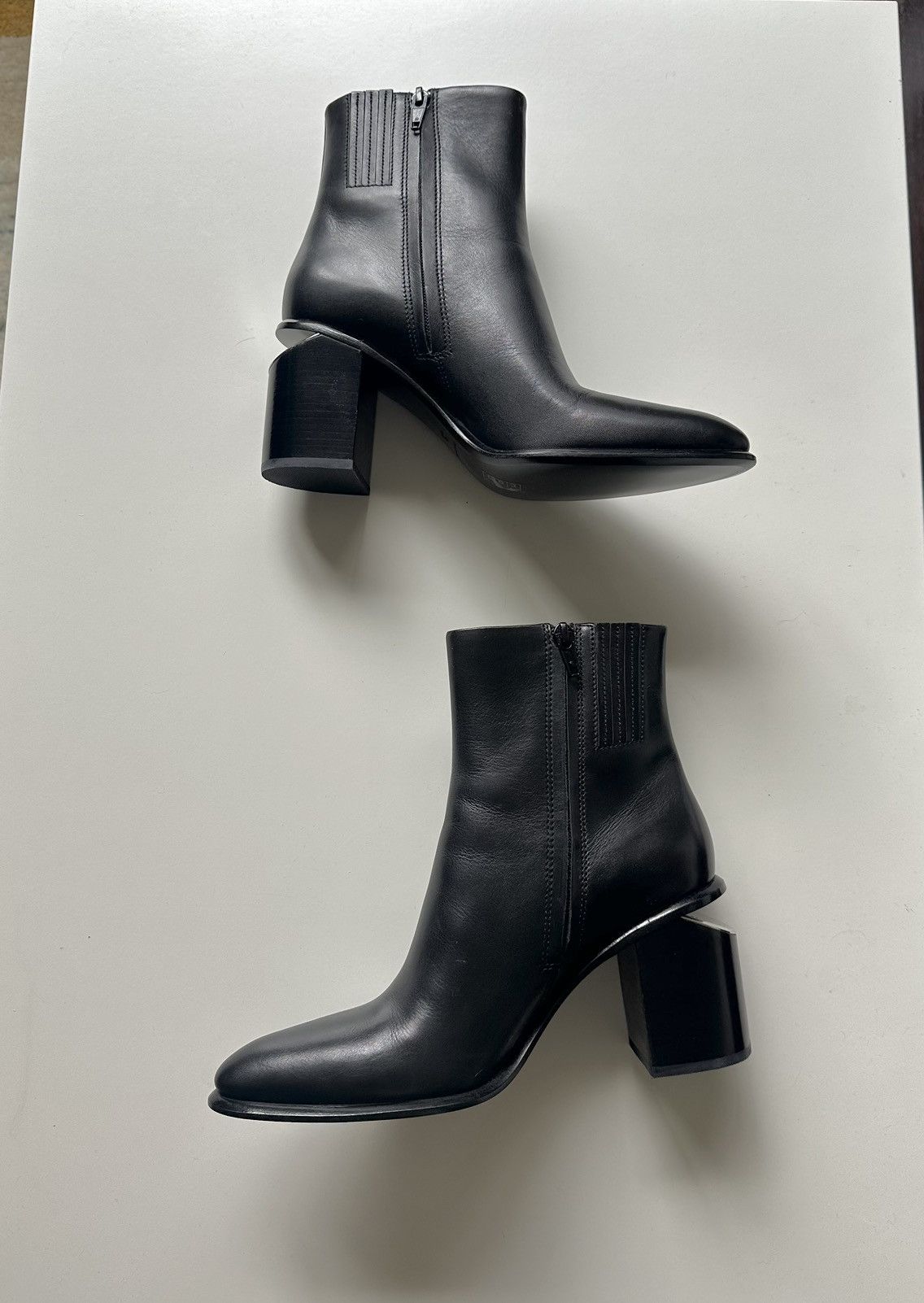 NEW Alexander Wang Anna Mid Bootie Cut Out Black Leather 40