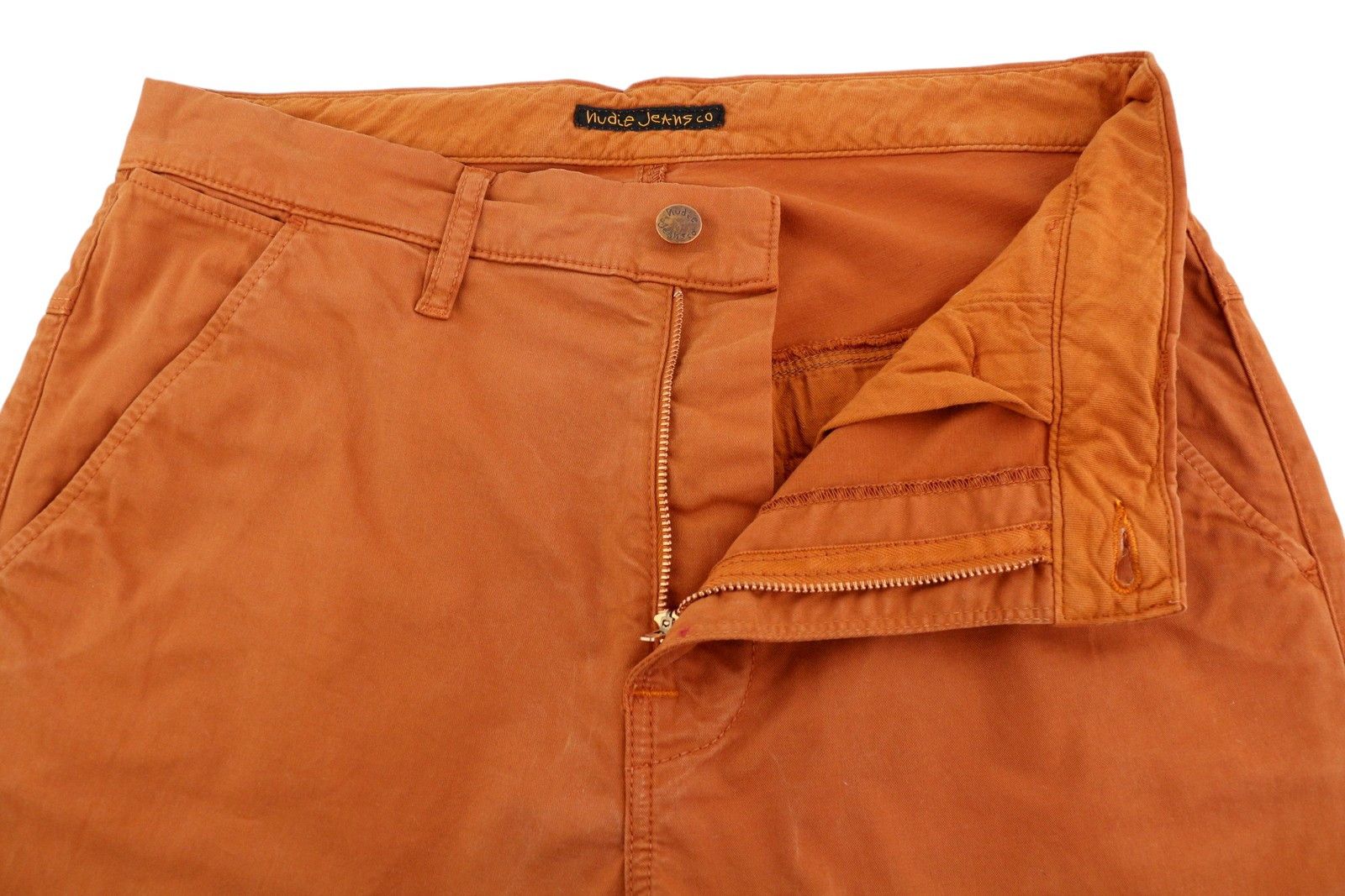 Nudie Jeans KHAKI SLIM W31/L32 Warm Orange Chino Trousers 84349 Size US 31 - 4 Thumbnail