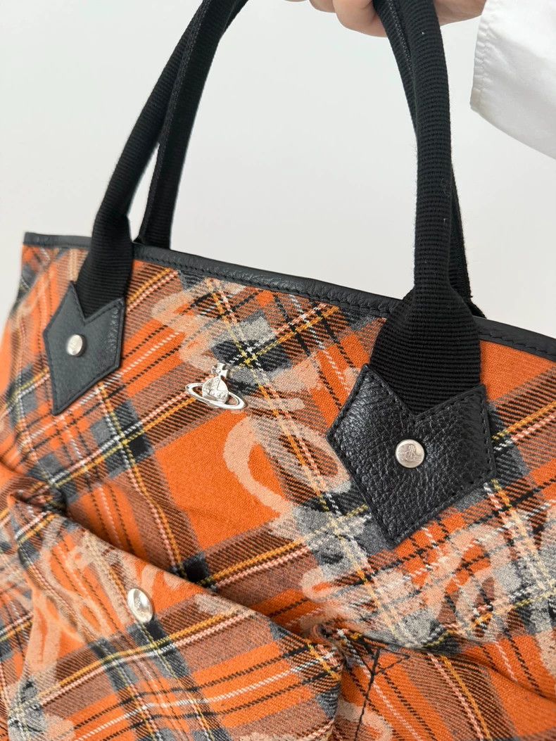 Vivienne Westwood Vivienne Westwood size os Orange checkered text graffiti ba Size ONE SIZE - 6 Thumbnail