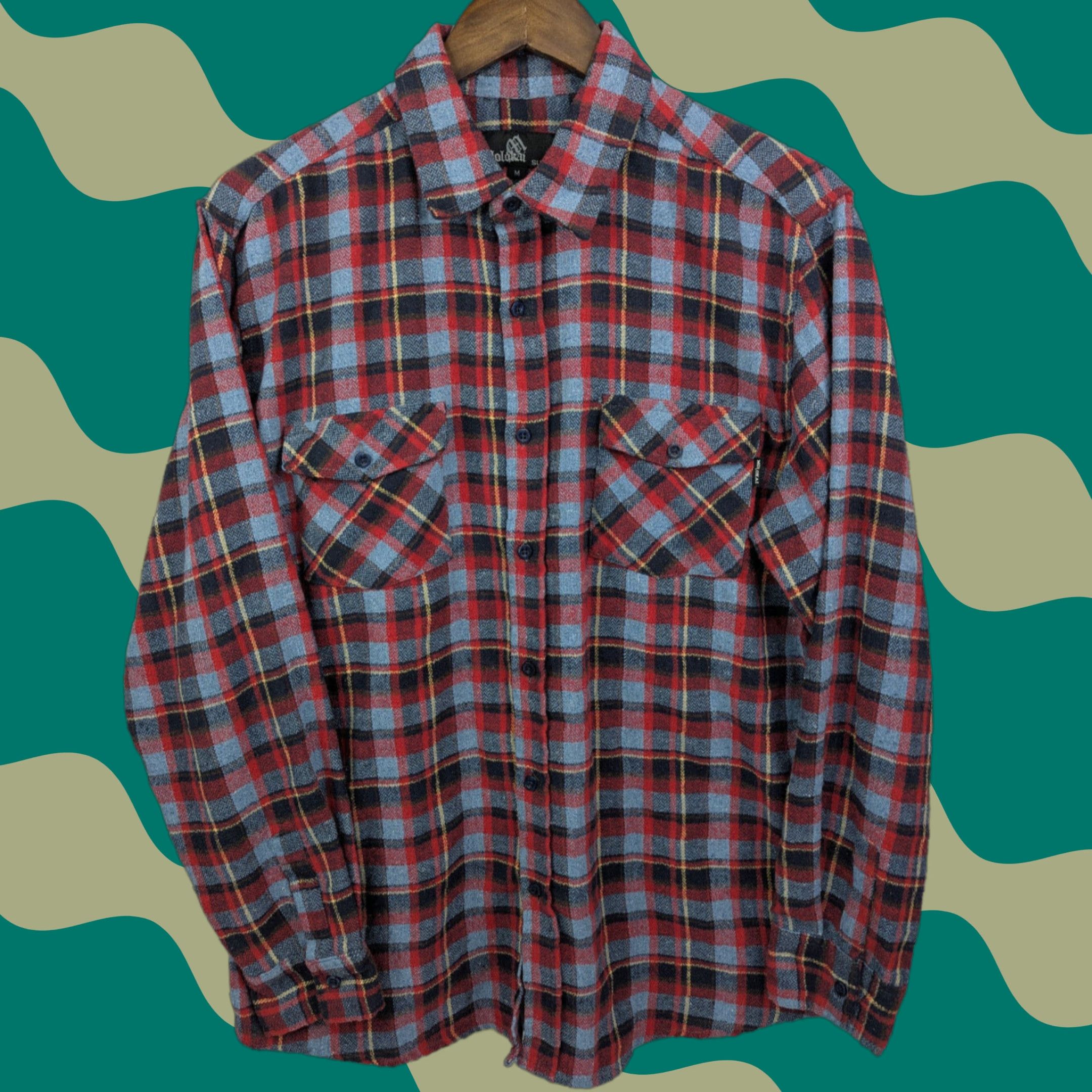 CO Molokai Surf Co Shirt Mens Medium Long Sleeve Button Up Flannel Red Plaid Pocket Classic Colorful Outdoor Surfer Size US M / EU 48-50 / 2 - 1 Thumbnail