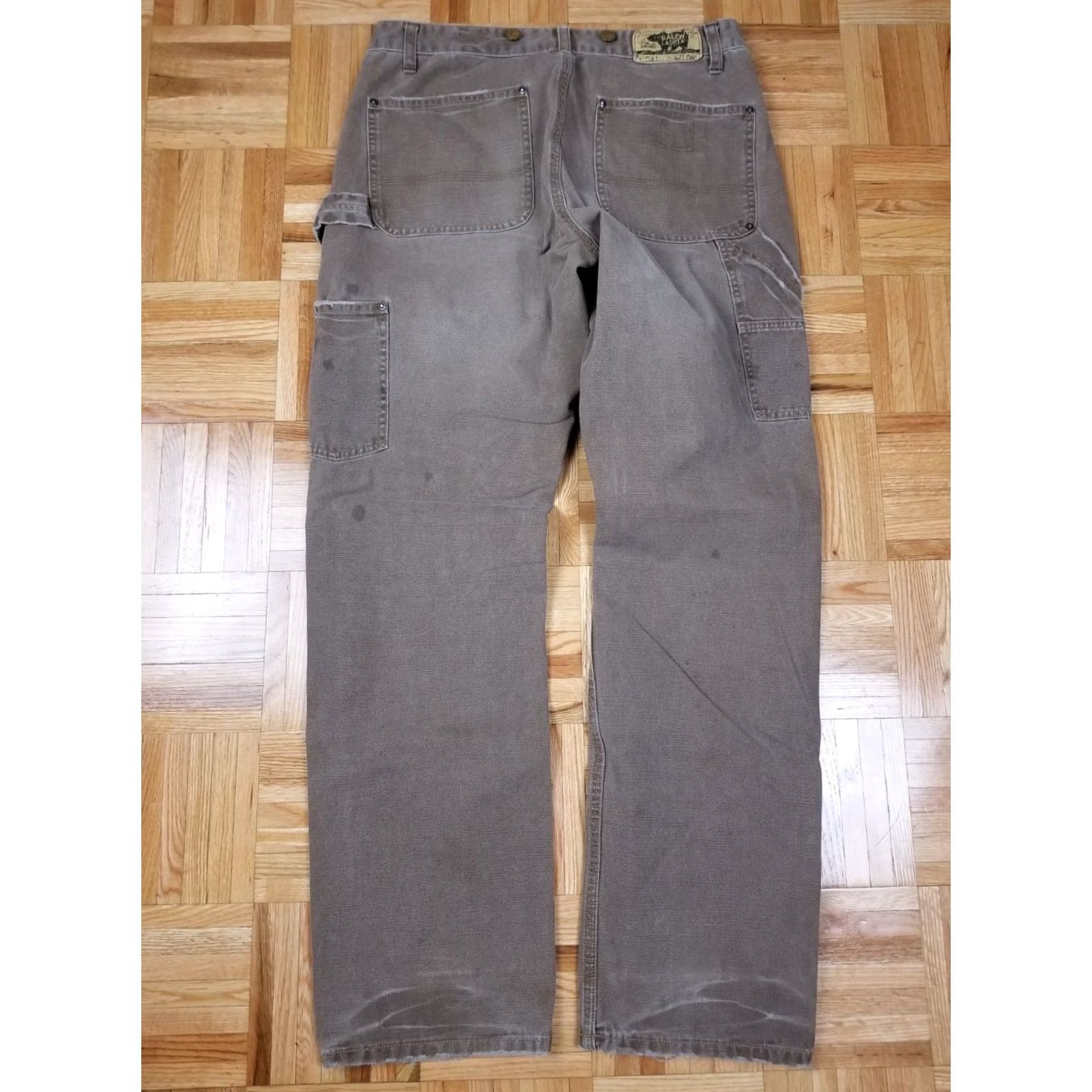 Ralph Lauren VINTAGE RALPH LAUREN POLO DISTRESSED DOUBLE KNEE WORK CARPENTER DUCK PANTS 32X32 BEIGE Mens Size US XS / EU 42 / 0 - 7 Thumbnail