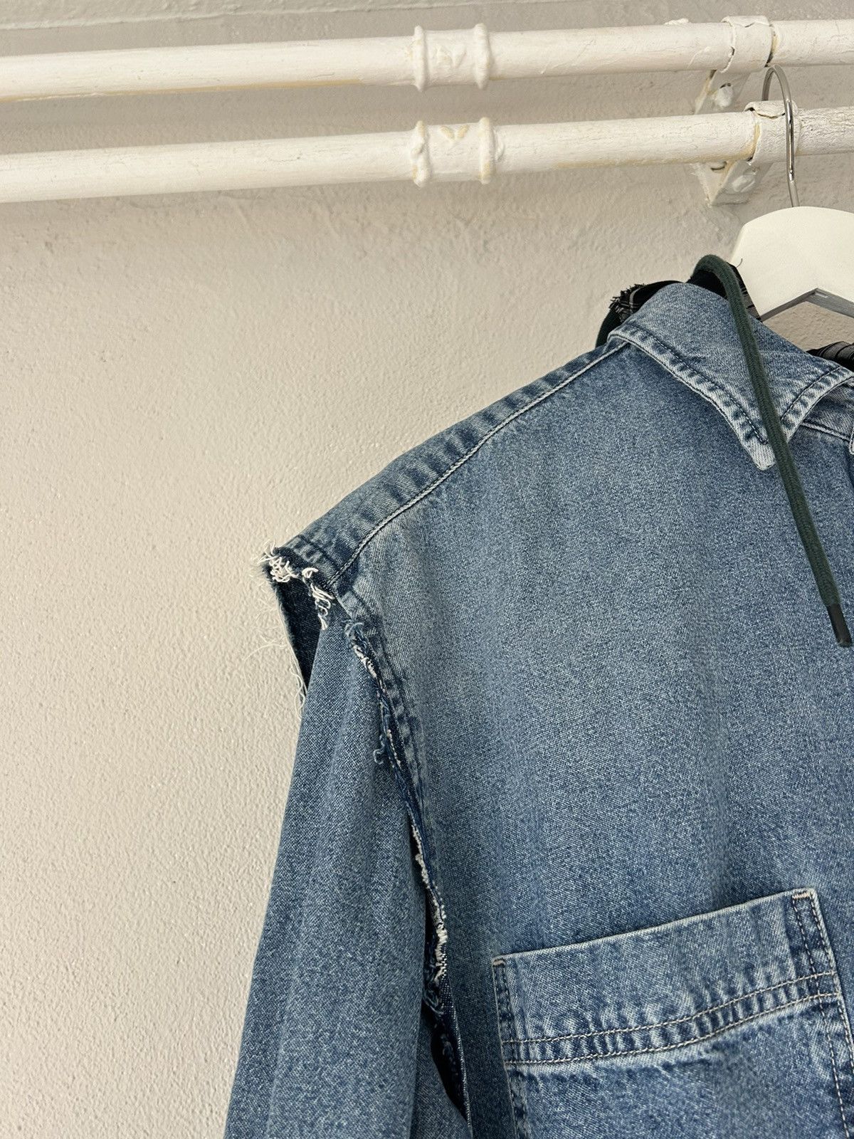 Balenciaga Layered Denim and Flannel Shirt w/ Removable Denim Vest Size US M / EU 48-50 / 2 - 3 Thumbnail