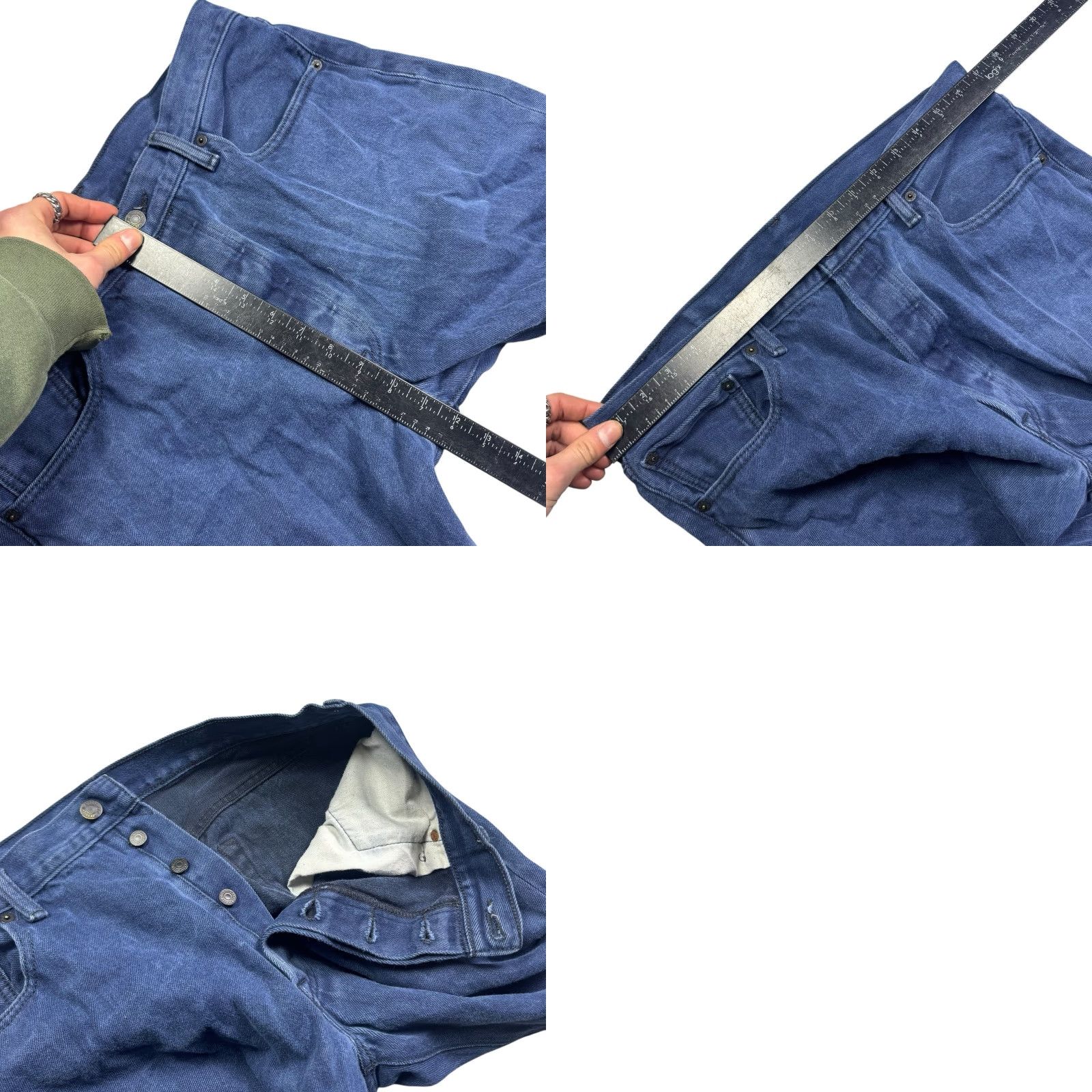 Levi's Levi's 501XX Jeans Mens 36x30 Dark Wash Button Fly Straight Grunge Baggy Midrise Jeans Mens Regular 34 Blue Denim USA 90s Cowboy Size US 36 / EU 52 - 8 Thumbnail