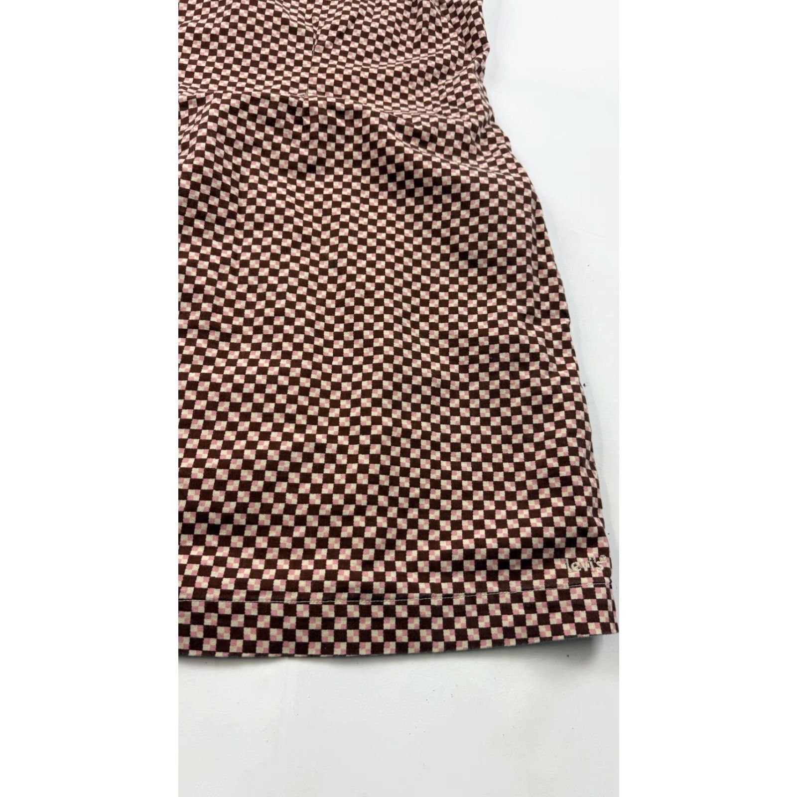 Levi's VINTAGE Levi's Dress Womens 2XL Brown Pink Checkered Checkerboard Spaghetti Strap Mini Size XXL / US 16-18 / IT 52-54 - 2 Thumbnail