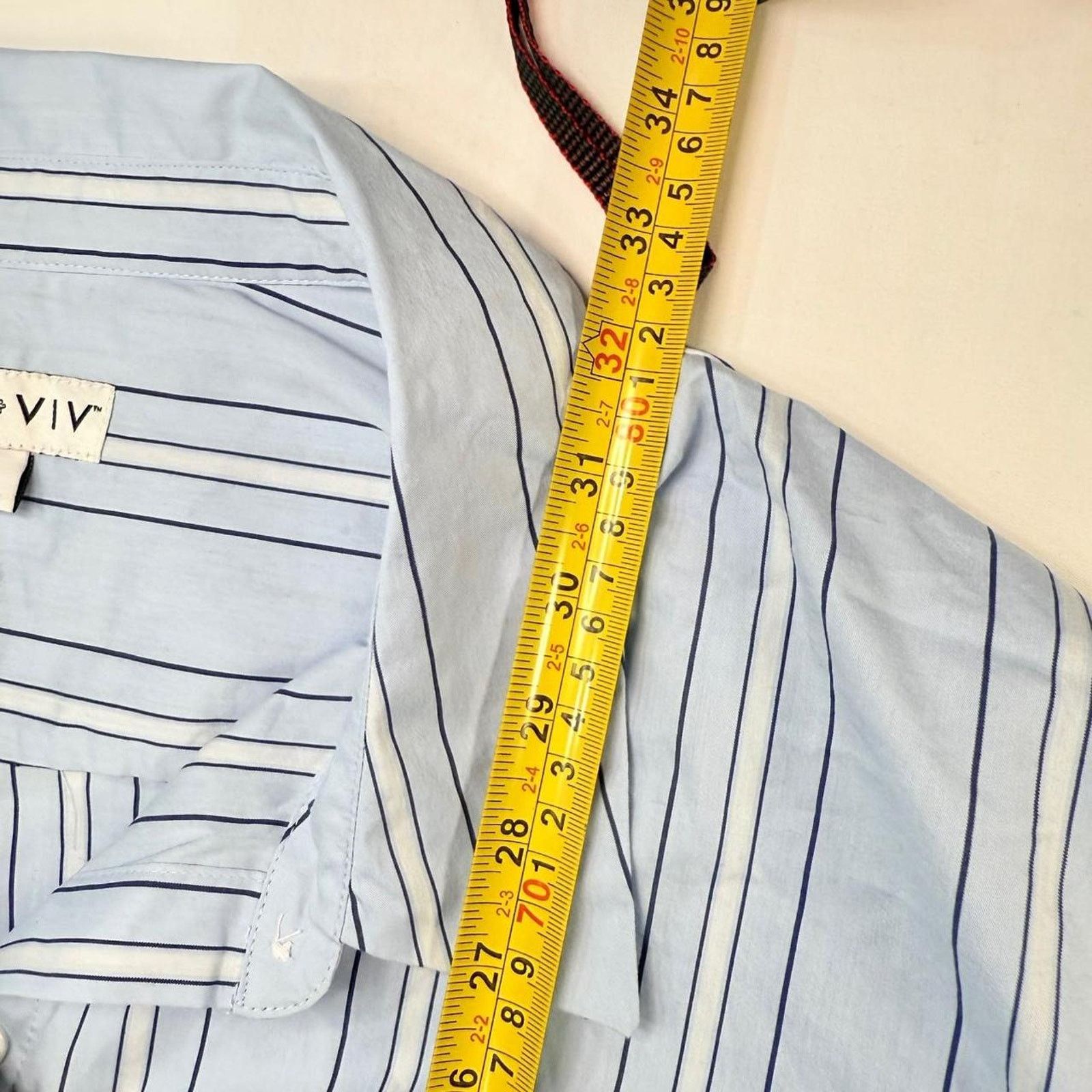 AVAVAV NWT Ava & Viv Blue striped long sleeve shirt Sz 2X Size XXL / US 16-18 / IT 52-54 - 5 Thumbnail