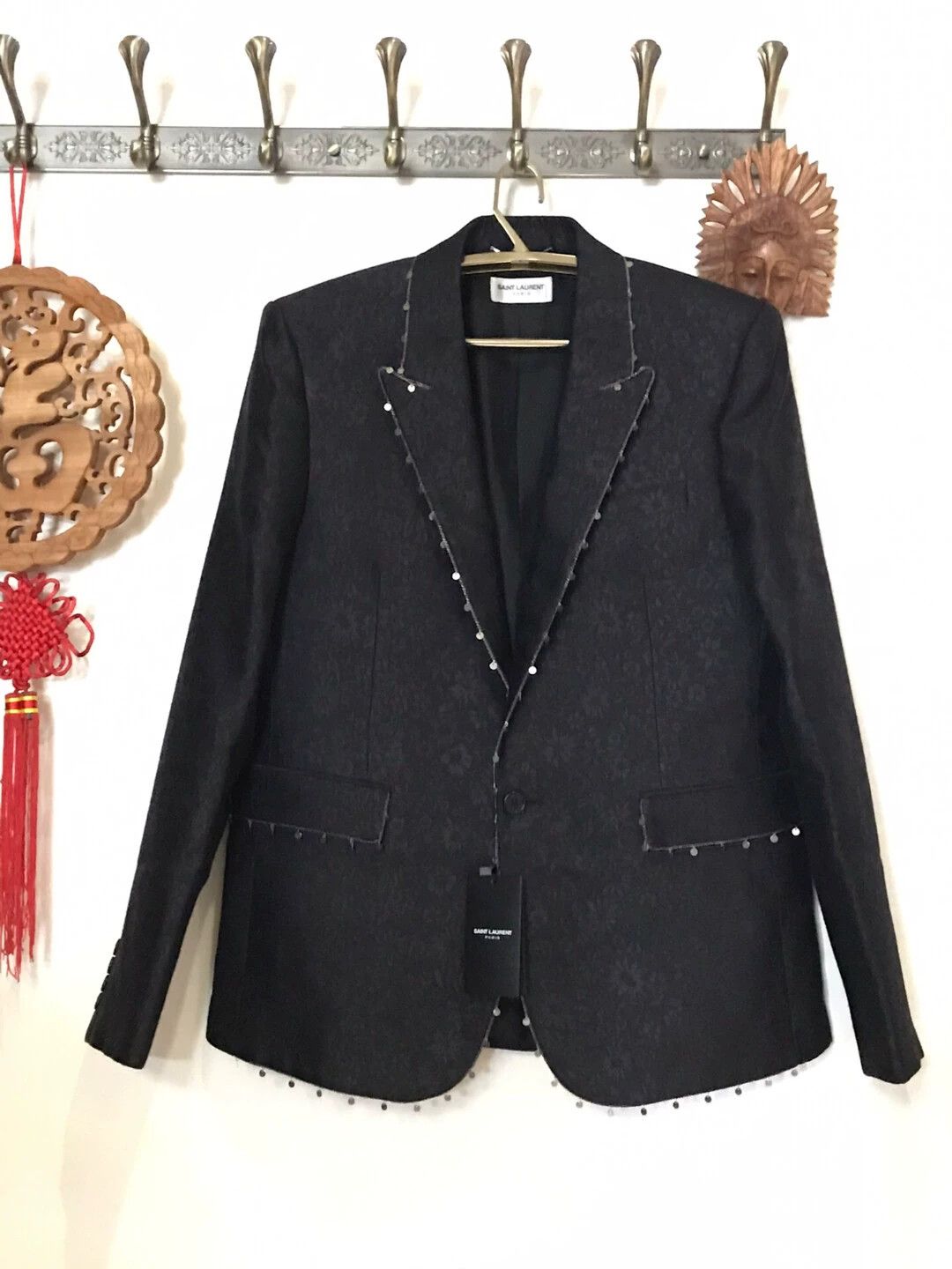 Saint Laurent Paris Saint Laurent Paris Dark patterned suit jacket Size US M / EU 48-50 / 2 - 1 Thumbnail