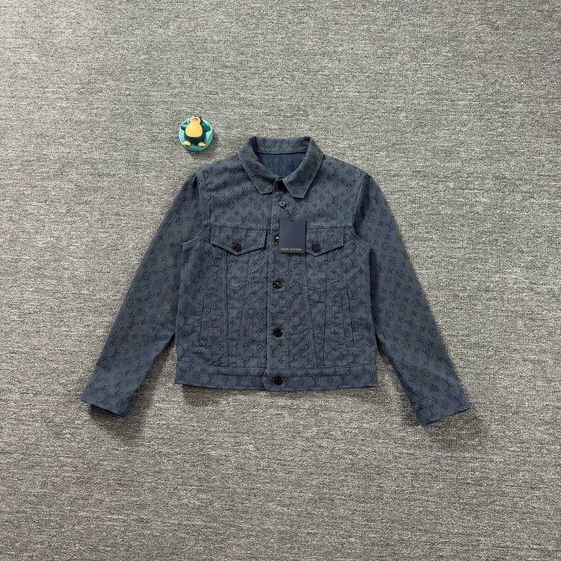 Louis Vuitton Louis Vuitton Blue denim jacket with full print jacket 2502 Size US S / EU 44-46 / 1 - 1 Thumbnail
