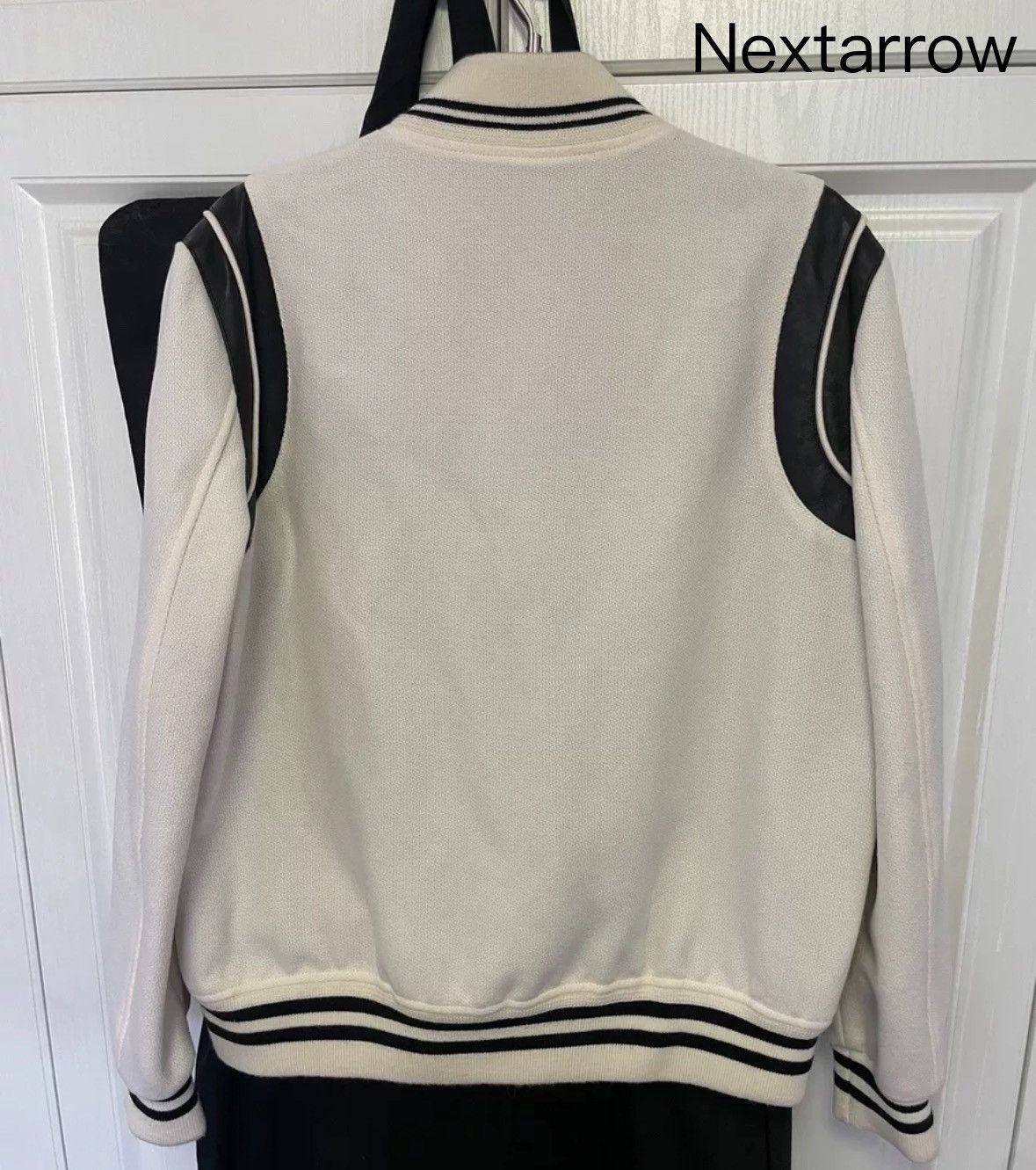 Saint Laurent Paris × Yves Saint Laurent Saint Laurent striped long sleeved Teddy baseball jacket Size US L / EU 52-54 / 3 - 2 Thumbnail