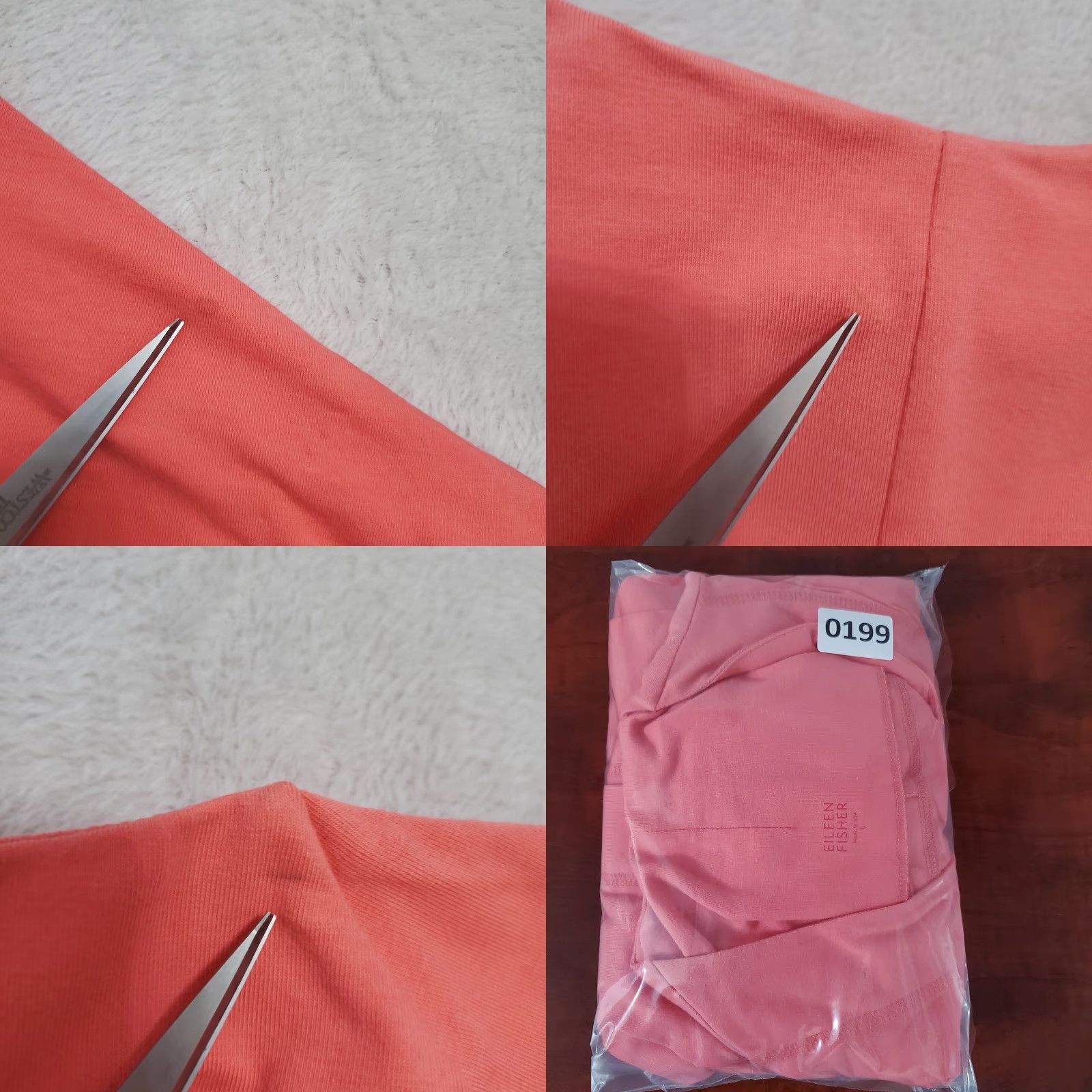 Eileen Fisher VINTAGEEileen Fisher Cardigan Women L Organic Cotton Coral Button Front Sweater FLAW Size L / US 10 / IT 46 - 9 Thumbnail