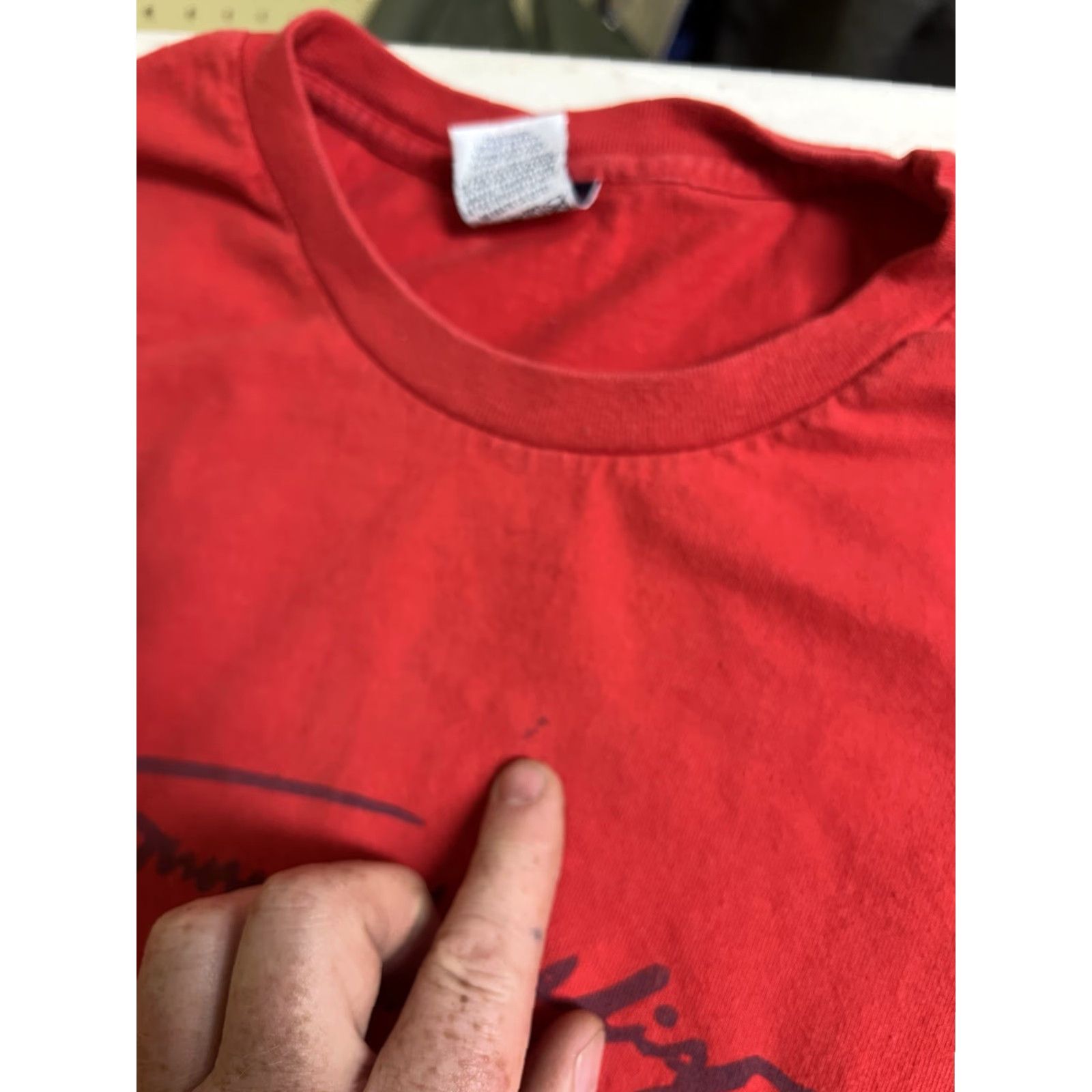 Tommy Hilfiger VINTAGE Tommy Jeans Hilfiger Red Label Shirt XL Red Script Spell Out Y2K Mark Mens T-Shirt 90s City Classic Hip Hop Cotton Crew Neck Short Sleeve Red Size US XL / EU 56 / 4 - 5 Thumbnail