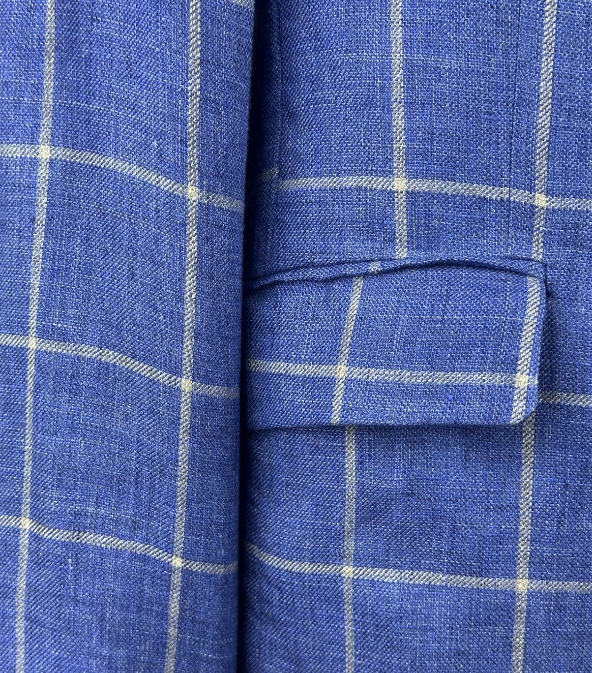 Hackett Hackett Mayfair Linen Blazer Jacket Blue Check 46R / 56R Size 46R - 7 Thumbnail