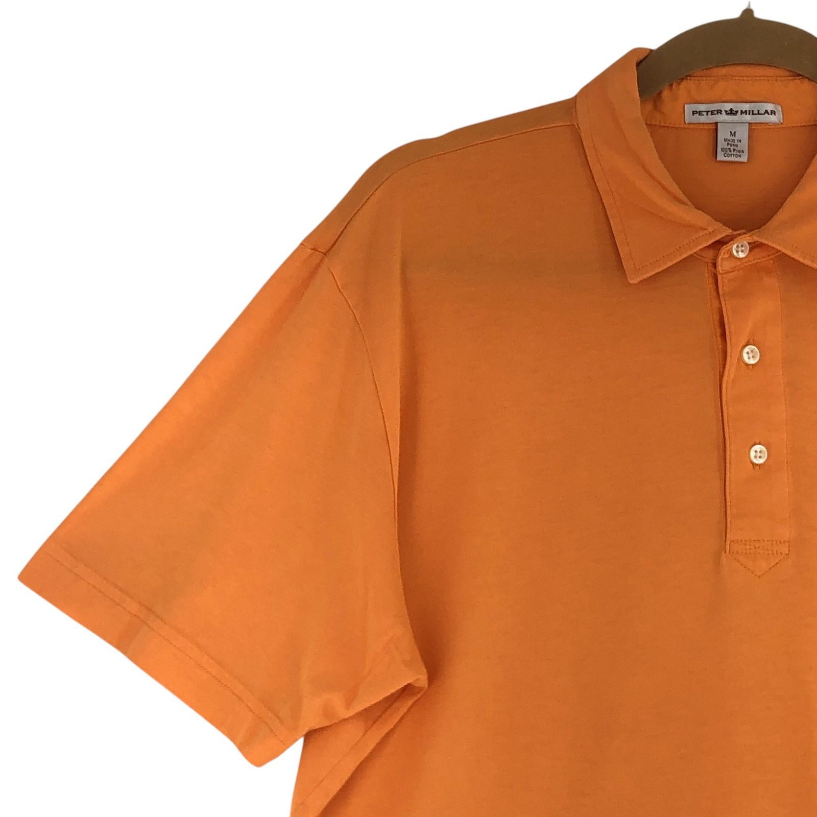 Peter Millar Peter Millar Size M Shirt Pima Cotton Polo Orange Size US M / EU 48-50 / 2 - 6 Thumbnail