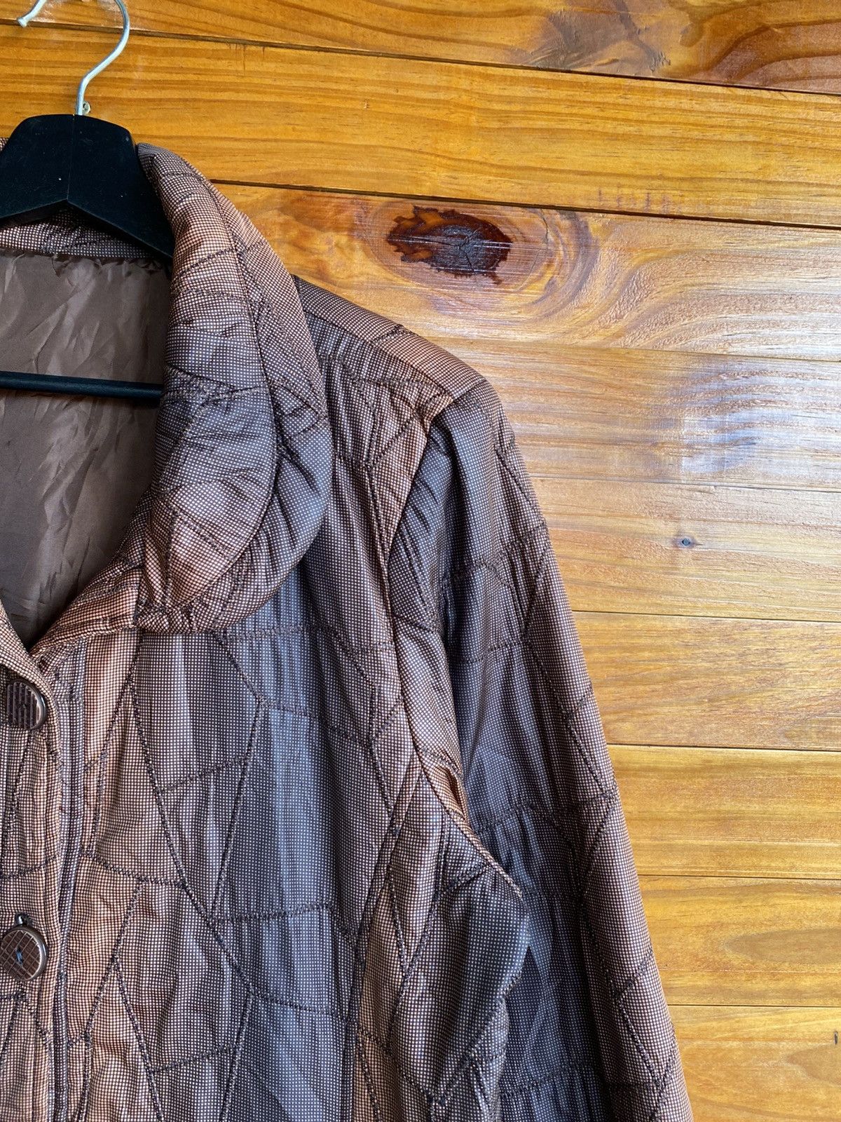 Japanese Brand J. Satterwhite Quilted Jacket Brown Lightweight Size M / US 6-8 / IT 42-44 - 8 Thumbnail