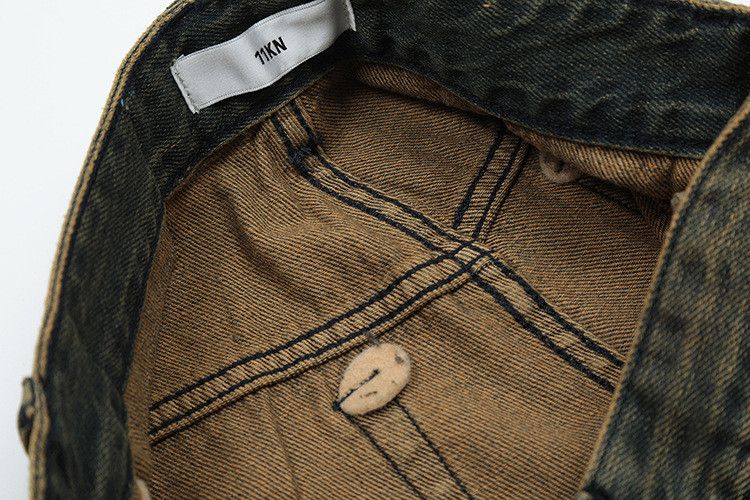 Vintage Retro distressed washed men's loose street jeans machete Size US 32 / EU 48 - 4 Thumbnail