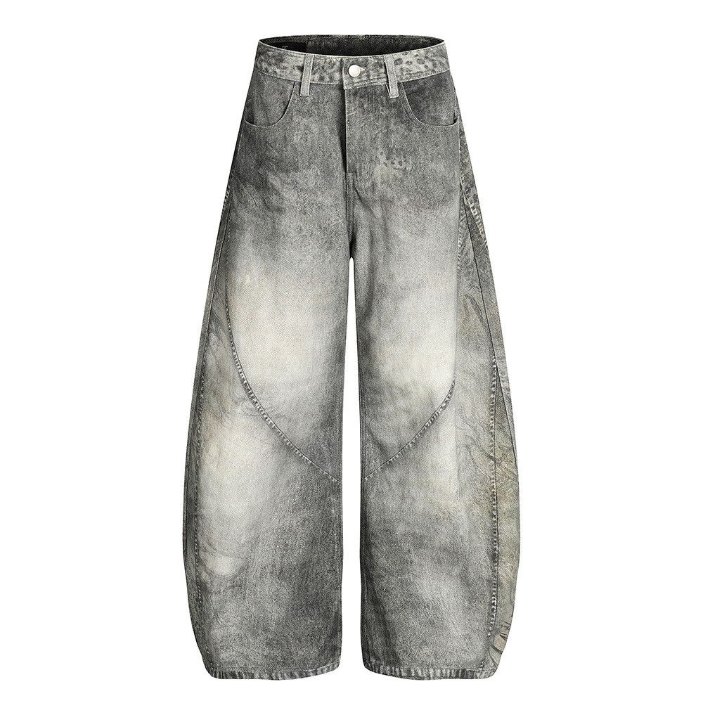 Vintage American retro washed patchwork curved jeans for men Size US 32 / EU 48 - 1 Thumbnail