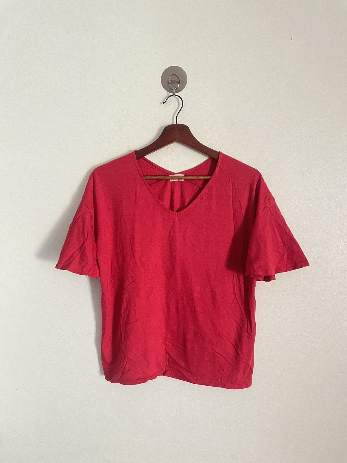 Denime Denime Red Blouse Size ONE SIZE - 1 Thumbnail