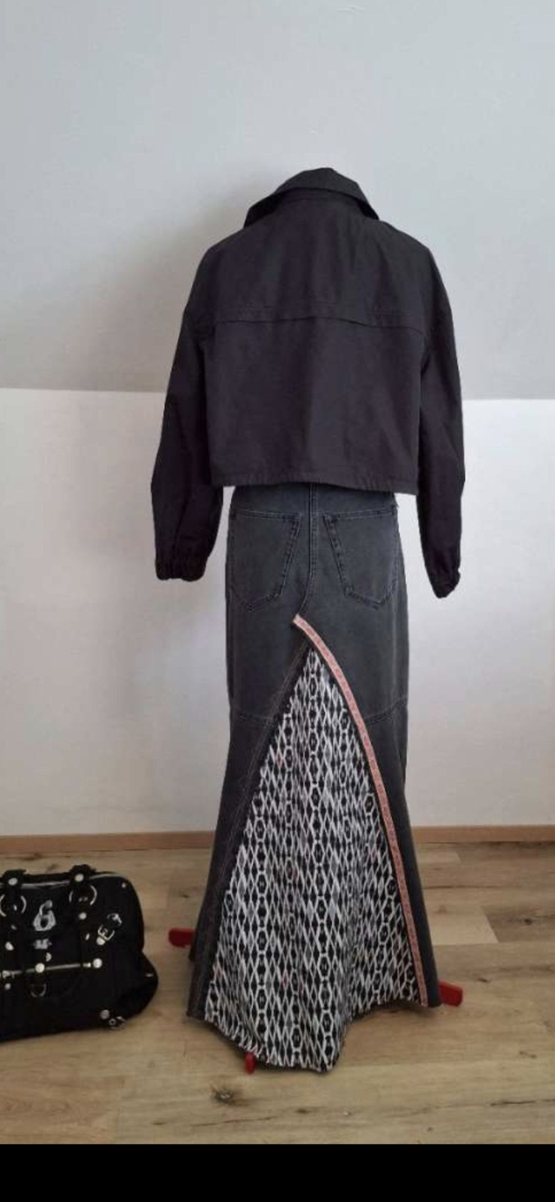 N21 Reworked Denim Maxi Skirt – Upcycled from N°21 Size 25" / US 0 / IT 36 - 2 Thumbnail