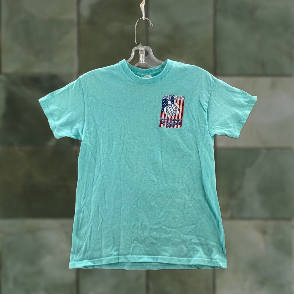 Delta Delta Shirt Mens Large Stay Salty Southern Saltwater Myrtle Beach Teal Size US L / EU 52-54 / 3 - 1 Thumbnail
