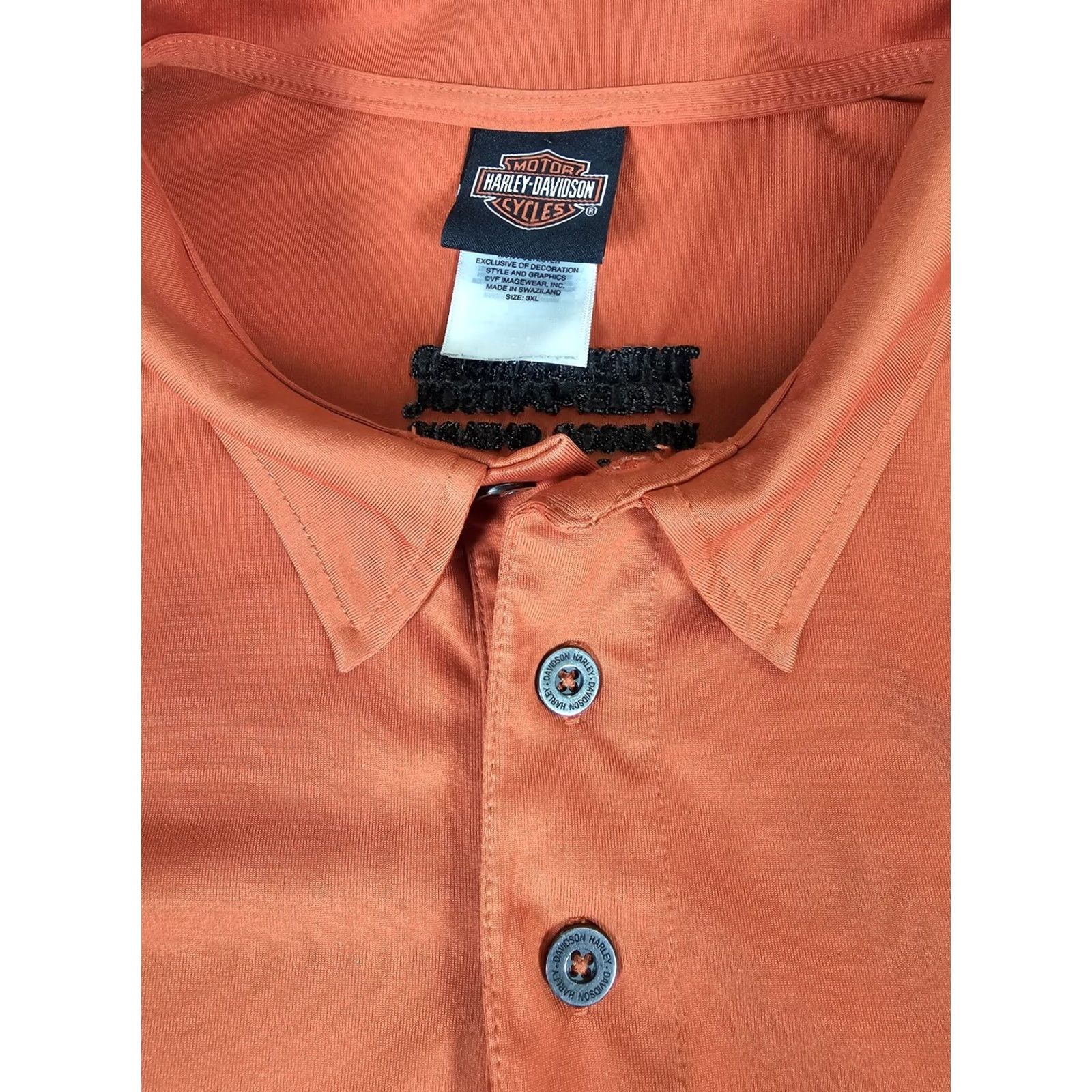 Harley Davidson Harley-Davidson Motorcycle Polo Shirt Orange Thunder Road Ontario HD Mens 3XL Sz 3XL Size US XXL / EU 58 / 5 - 6 Thumbnail