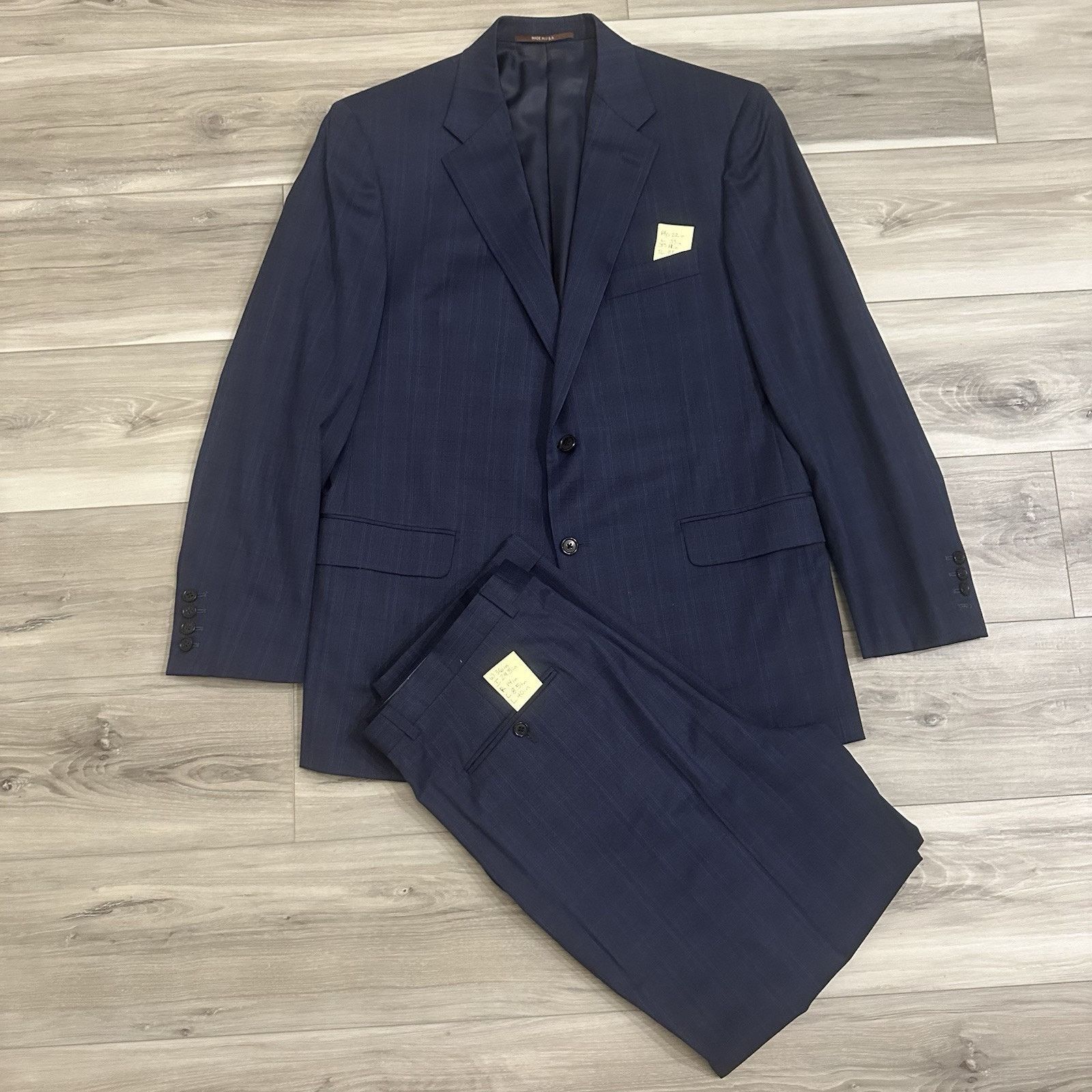 Hickey Freeman NWOT Hickey Freeman Royal Blue Window Pane Plaid Suit 42R Size 42R - 1 Thumbnail