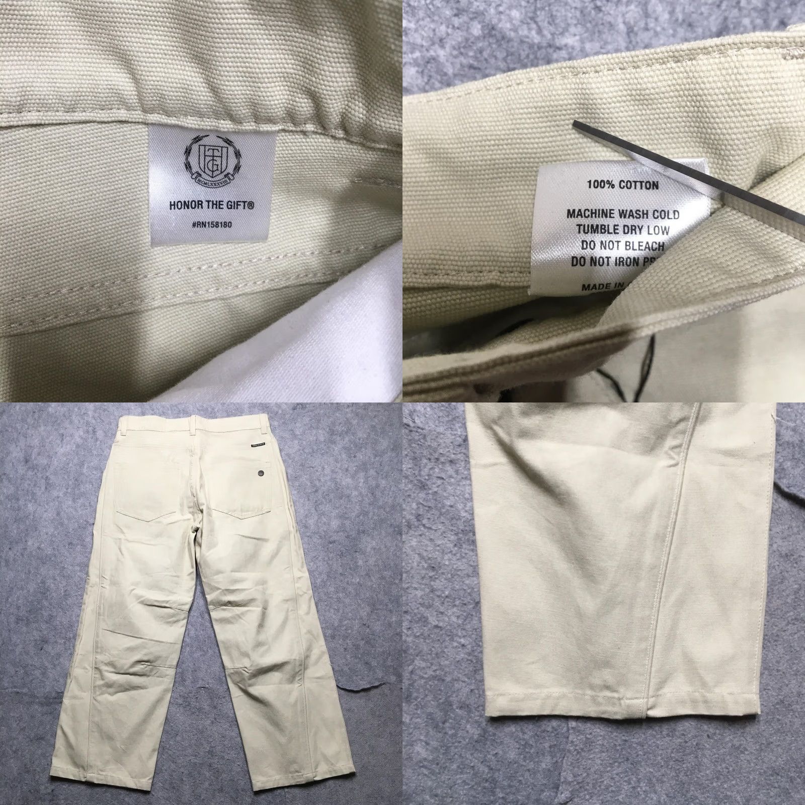 Honor the Gift Honor The Gift Pipeline Ankle Pant Mens 32 Beige Canvas Embroidered H Logo Pants Regular 28 Inseam Straight Casual Pants Mens Size US 32 / EU 48 - 8 Thumbnail