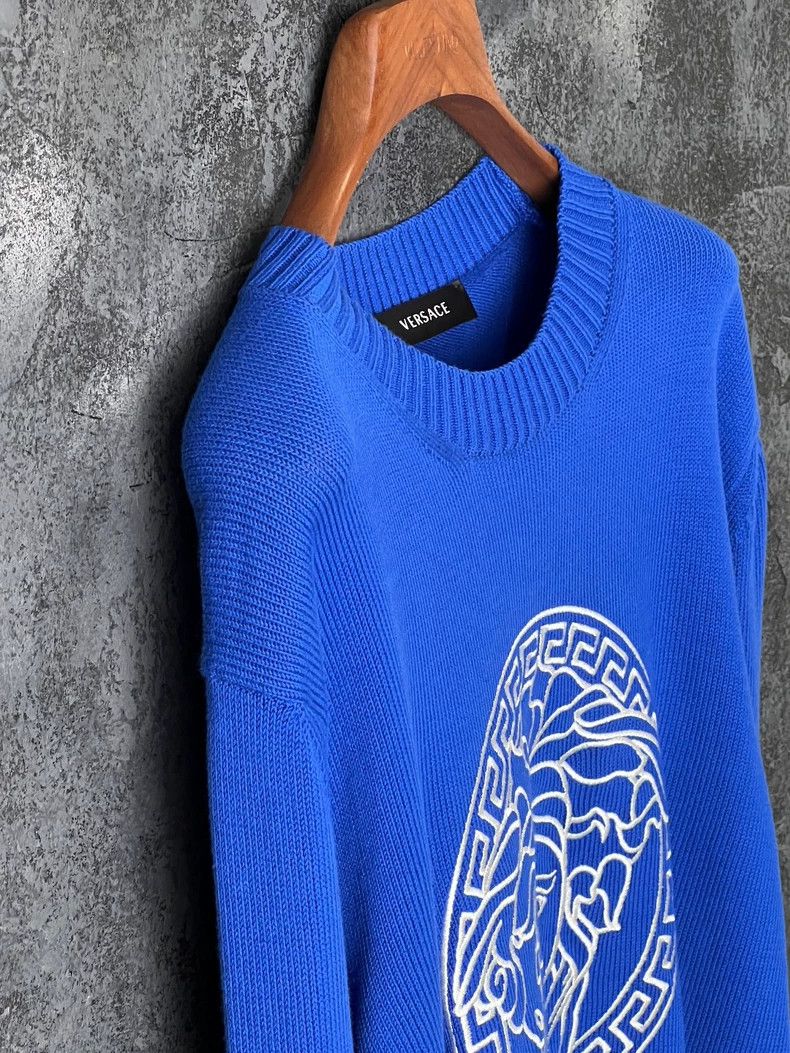 Versace Versace Medusa back pattern embroidered cotton sweater Size US M / EU 48-50 / 2 - 6 Thumbnail