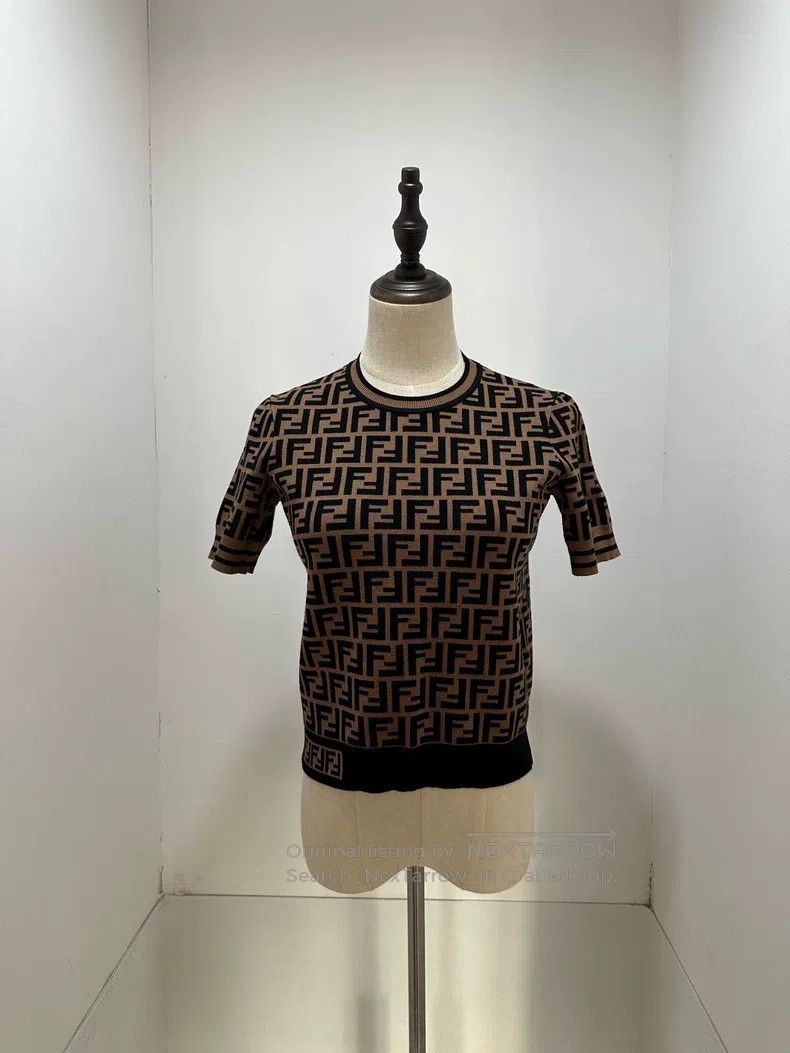 Fendi Fendi Double F Monogram Full Print Knit Short Sleeve Shirt Size XS / US 0-2 / IT 36-38 - 1 Thumbnail