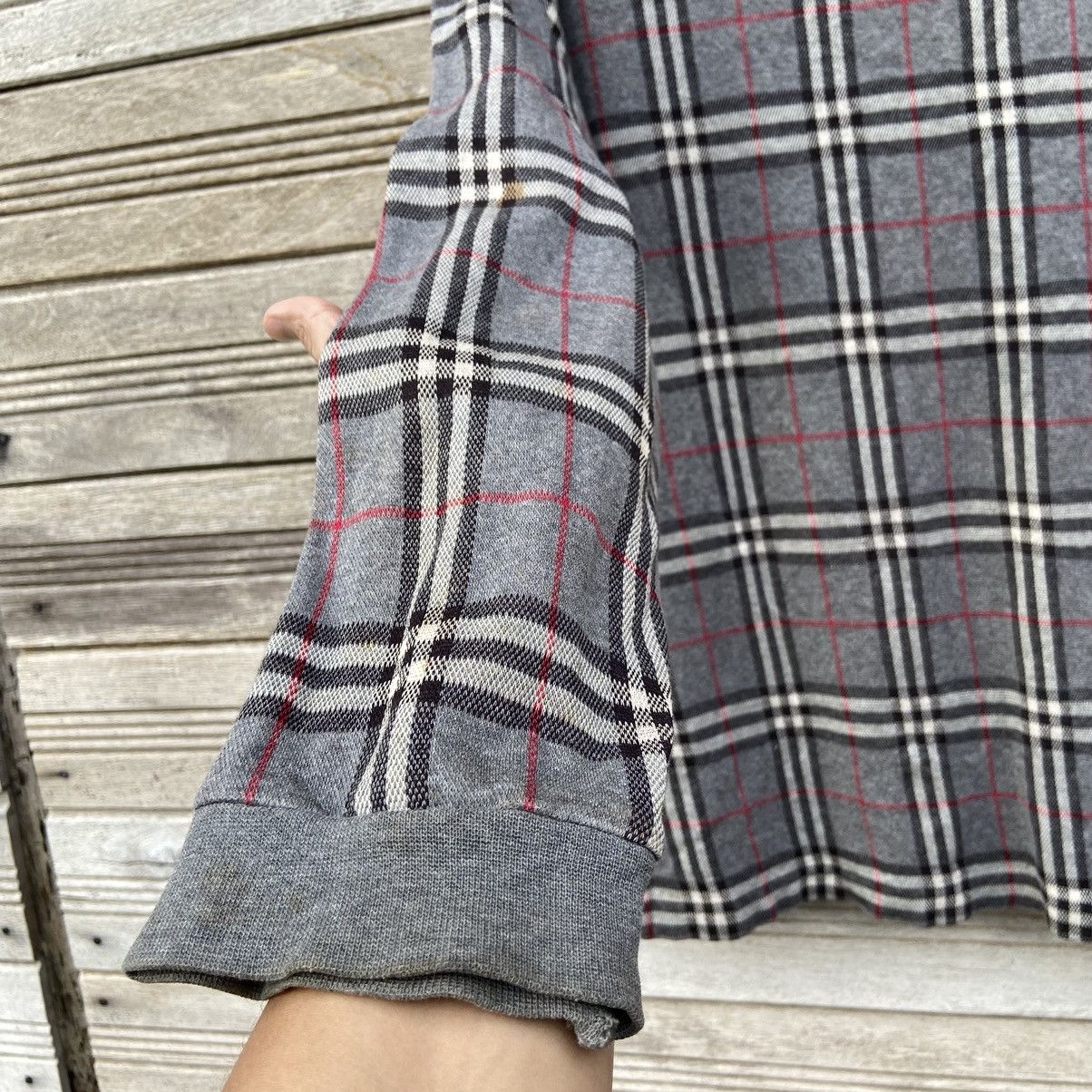 Burberry × Designer × Vintage Vintage Burberrys Checker LongSleeve Polos Shirt Size US M / EU 48-50 / 2 - 6 Thumbnail