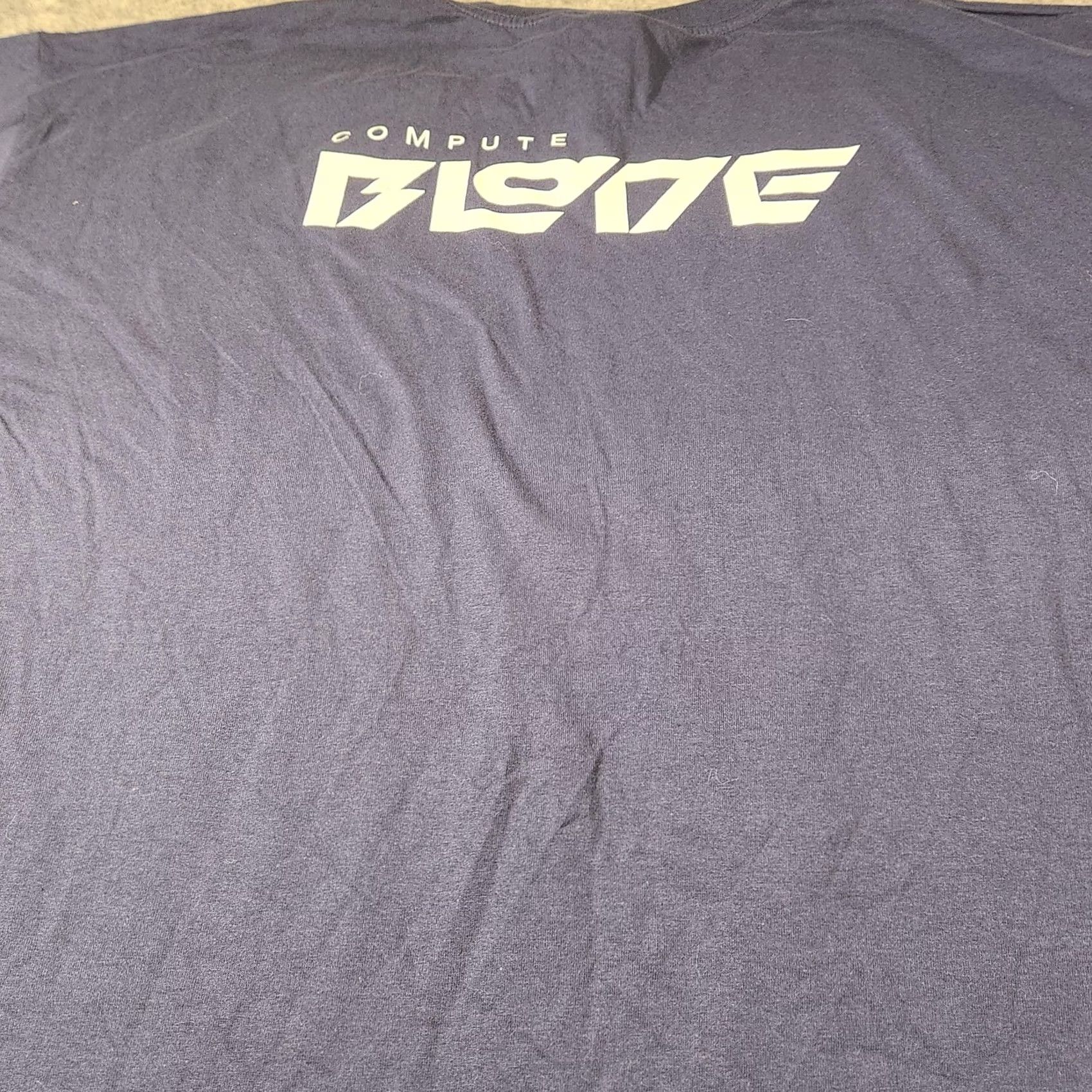 Fruit Of The Loom Compute Blade Shirt Mens 2XL Navy Blue Graphic Tee Crew Neck Short Sleeve Cotton USB Cable T-Shirt Tee Graphic Print Mens Boys? Size US XXL / EU 58 / 5 - 6 Thumbnail