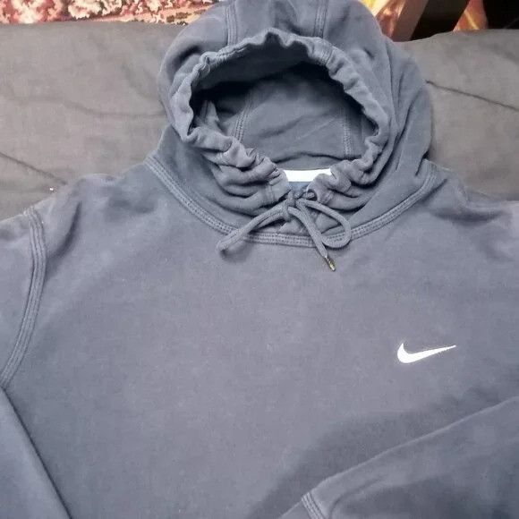 Nike × Vintage Vintage Y2K Nike Small Swoosh Hoodie Sweatshirt Black Size US L / EU 52-54 / 3 - 1 Thumbnail