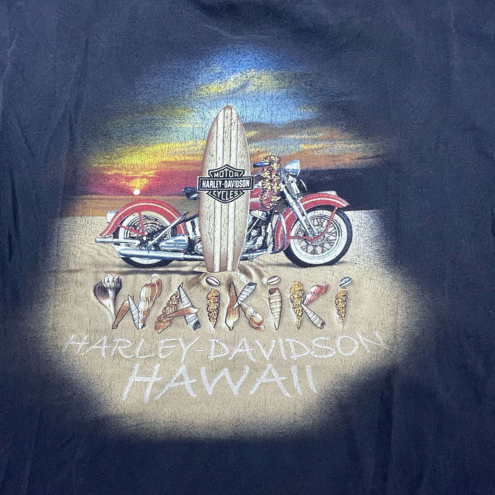 Harley Davidson Harley Davidson Shirt XL Black Surfboard Waikiki Hawaii Size US XL / EU 56 / 4 - 3 Thumbnail