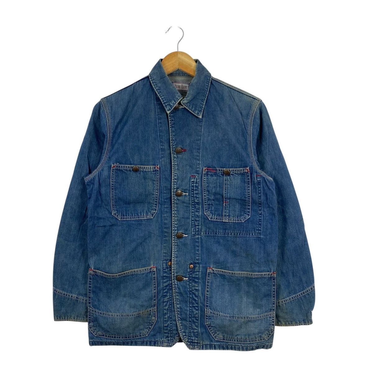 Blue Blue Japan Blue Blue Japan Vintage 90s Indigo Denim Chore Jacket L Size US L / EU 52-54 / 3 - 1 Thumbnail