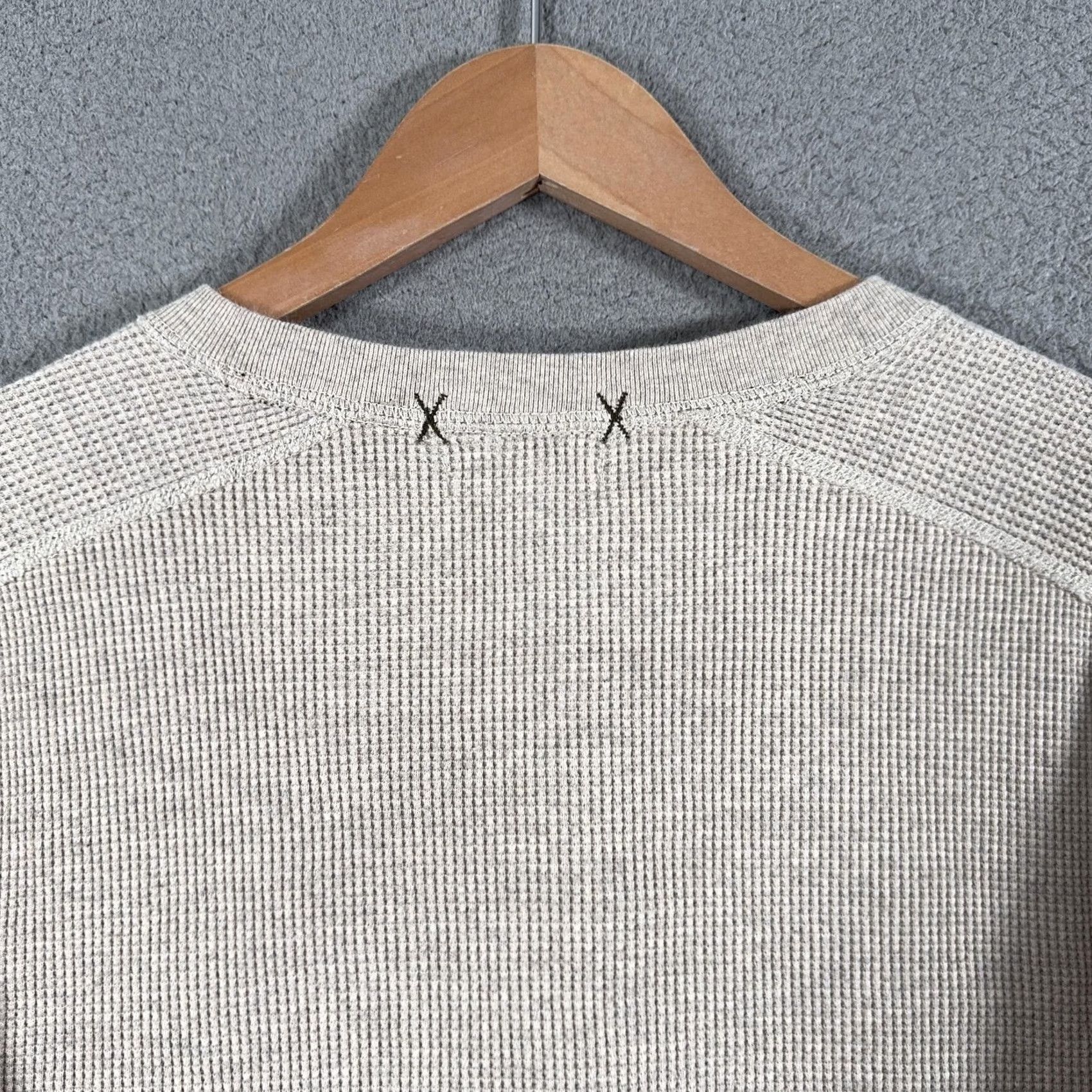 Wallace & Barnes Wallace & Barnes Shirt Mens XL Beige Thermal Henley Long Sleeve Cotton Size US XL / EU 56 / 4 - 6 Thumbnail
